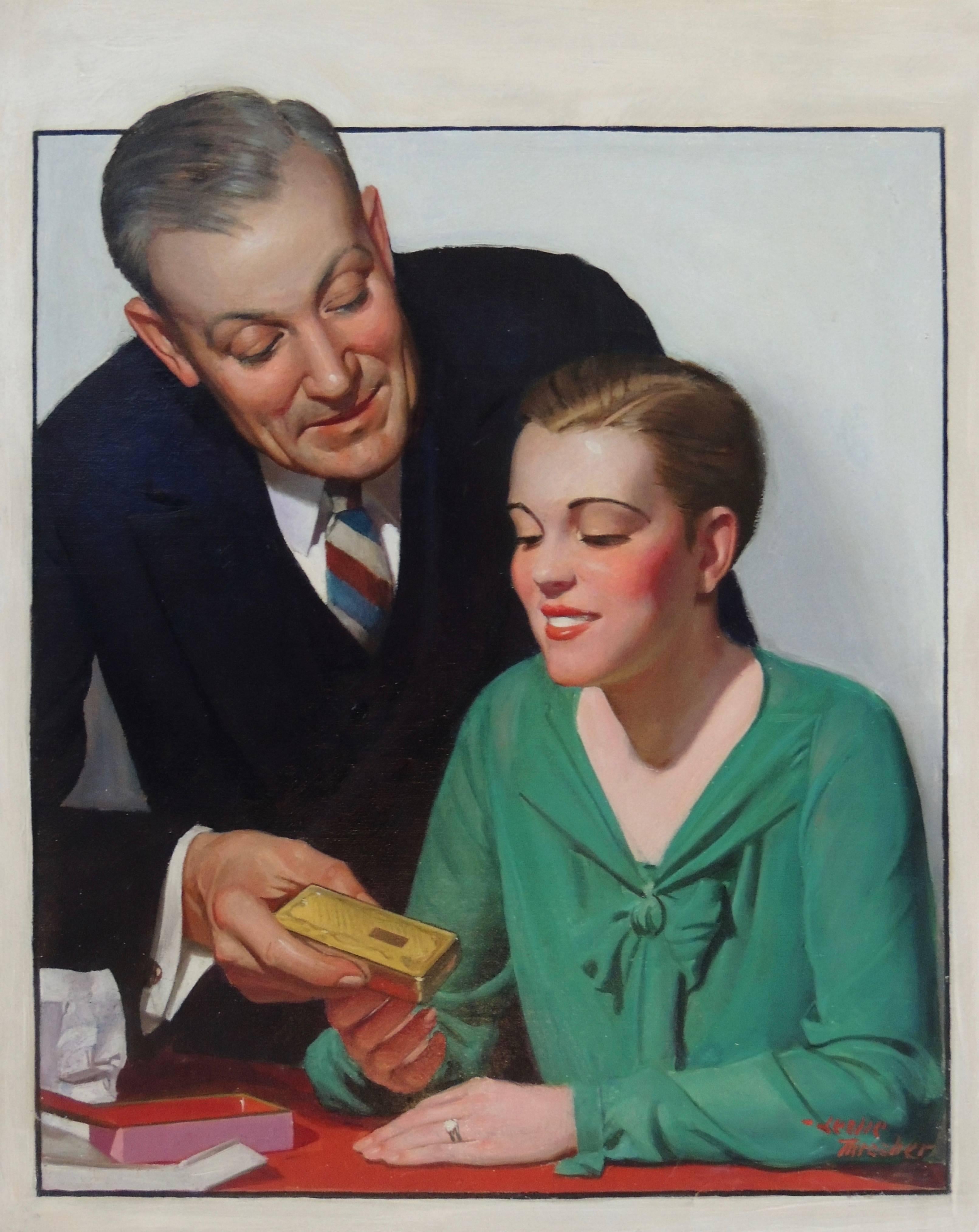 Figurative Painting de Leslie Thrasher - Lil vigila sus pasos!, portada de la revista Liberty