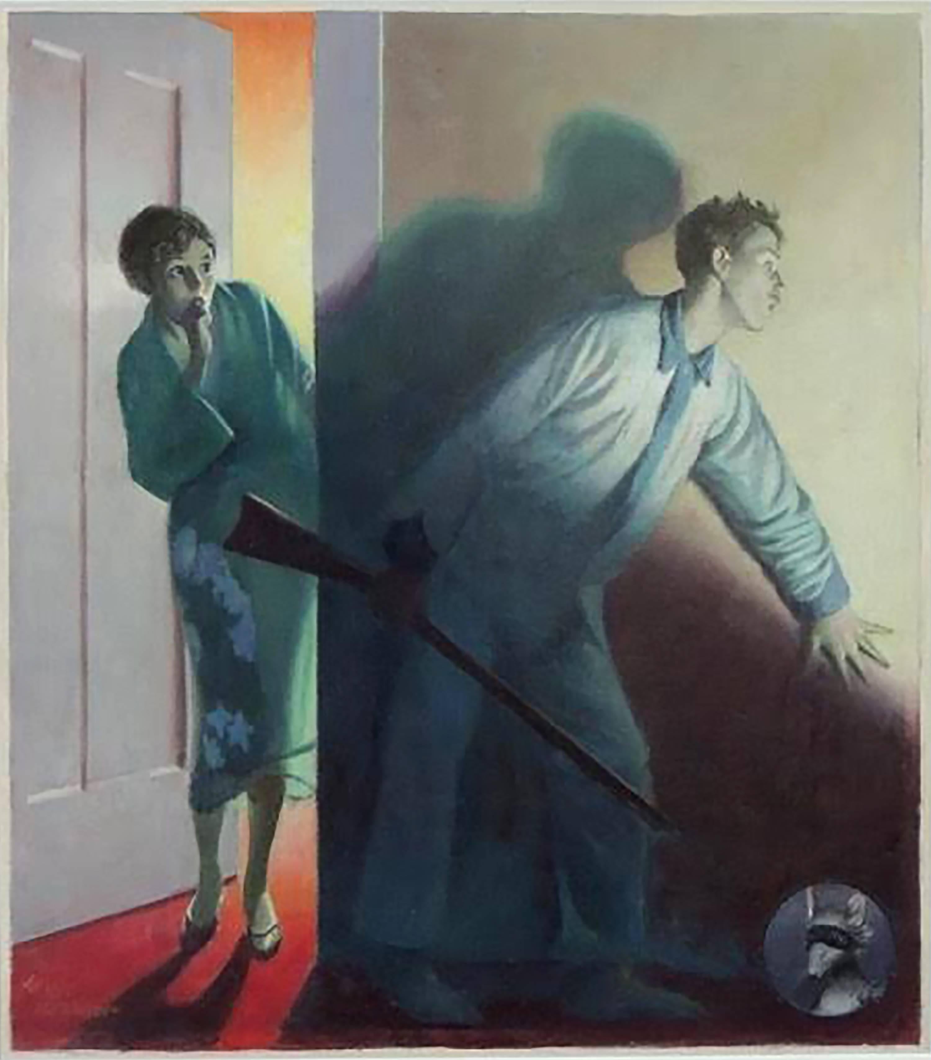 Figurative Painting de Leslie Thrasher - Sólo los valientes', portada de la revista Liberty, 1928