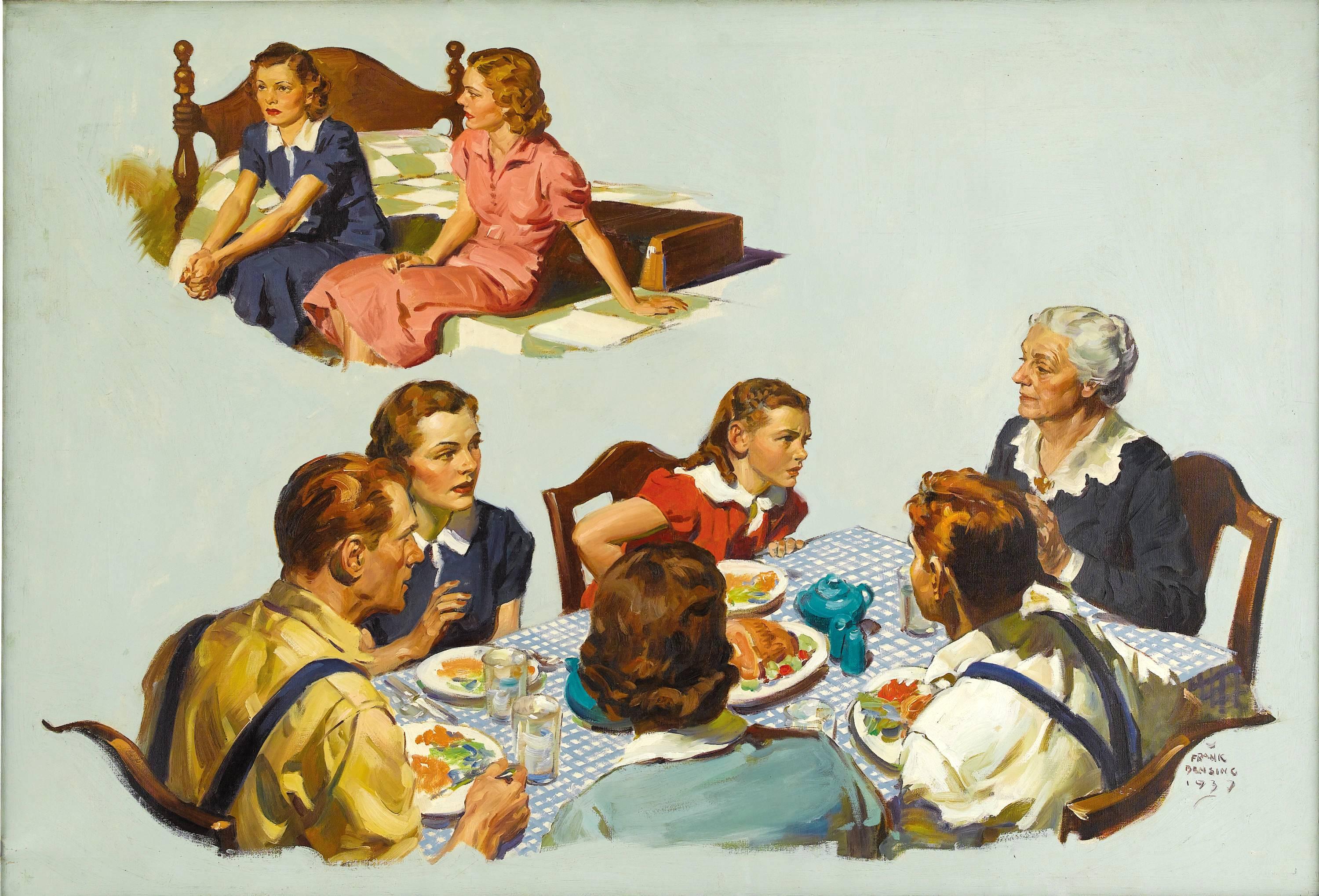 Figurative Painting di Frank Bensing - Albero ombroso, illustrazione McCall's