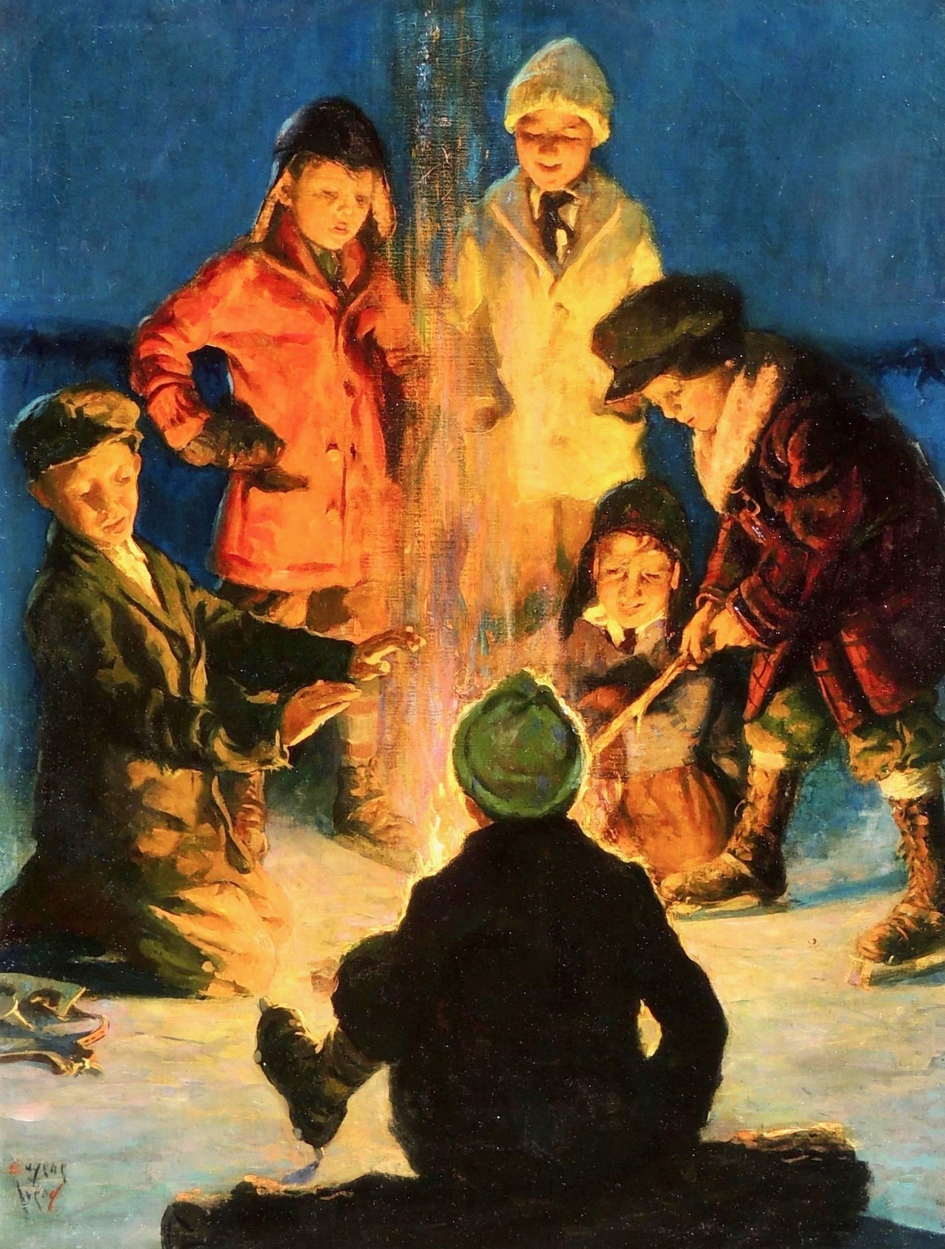 Boys Around a Campfire, Post Cover 