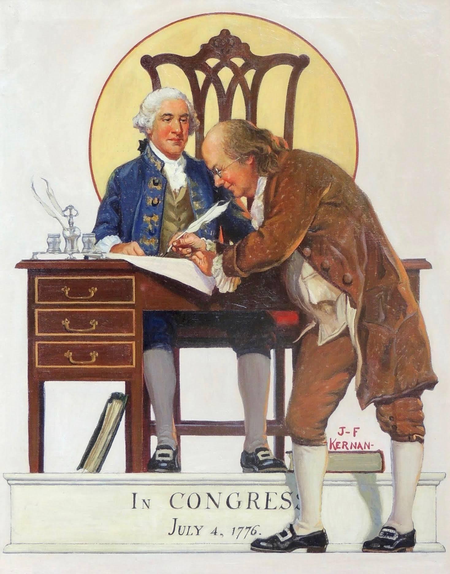 Joseph Francis Kernan Figurative Painting - "In Congress, July 4, 1776"