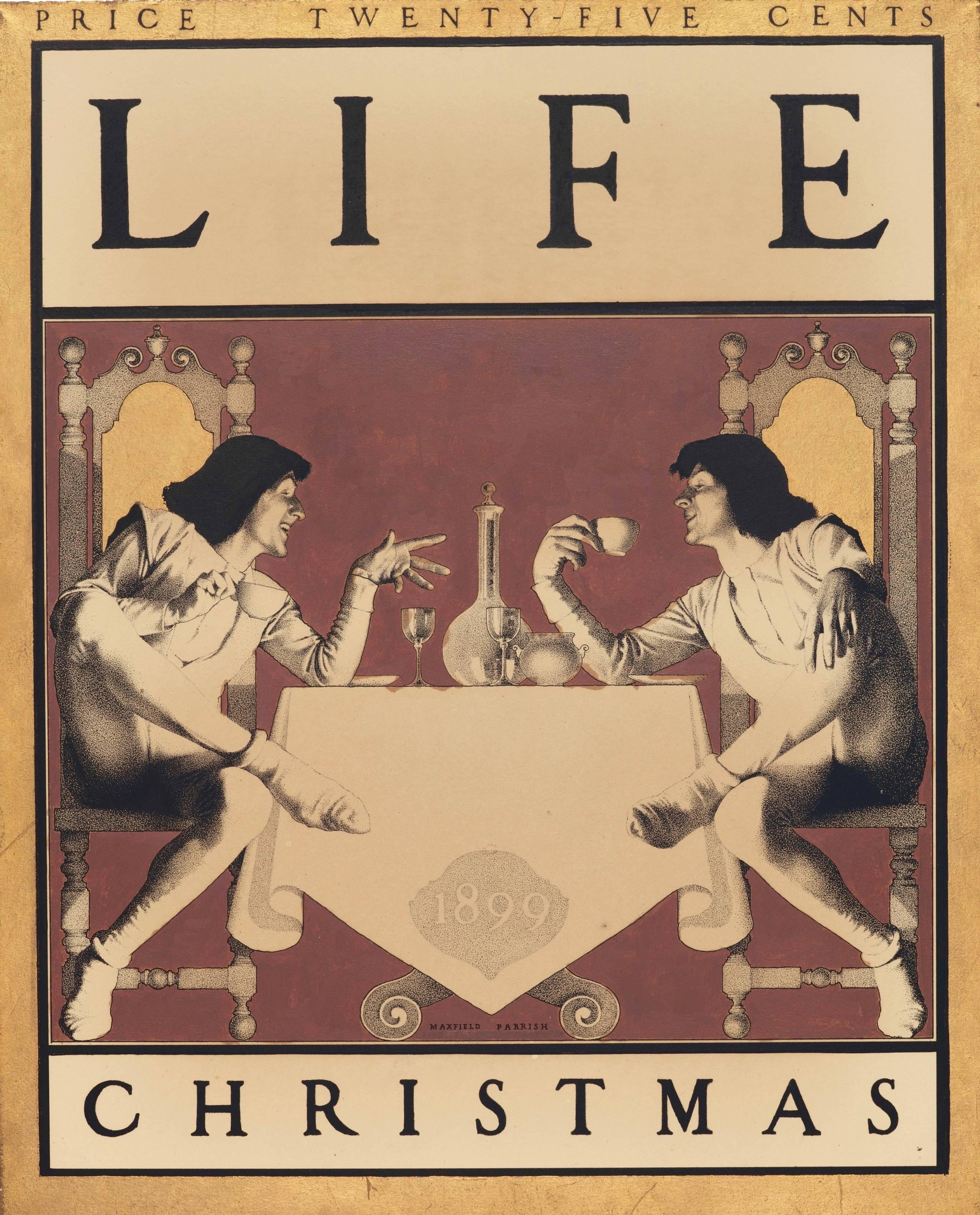 Maxfield Parrish Figurative Painting - Christmas Cover Design for Life Magazine