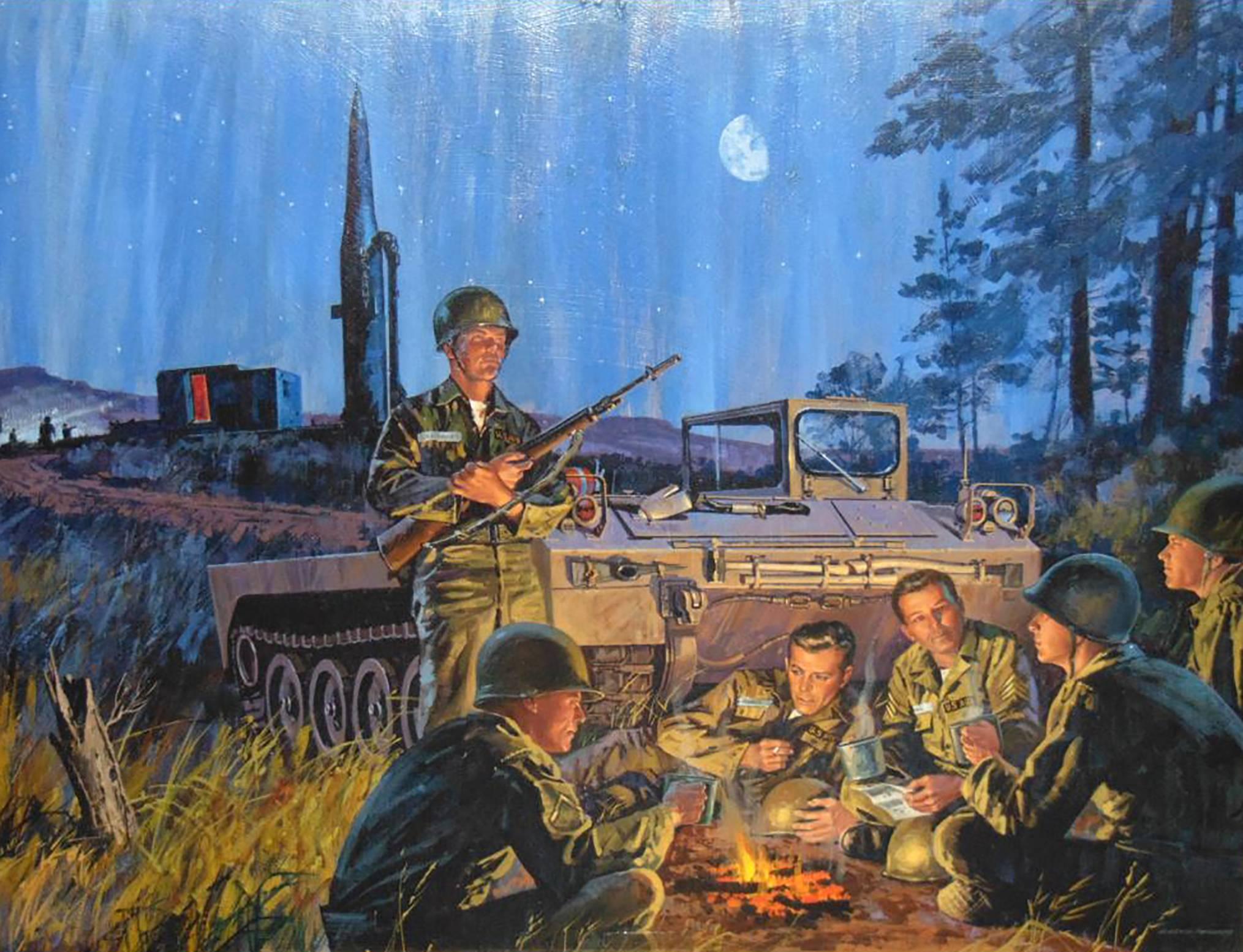 Mead Schaeffer Figurative Painting - U.S. Army Encampment