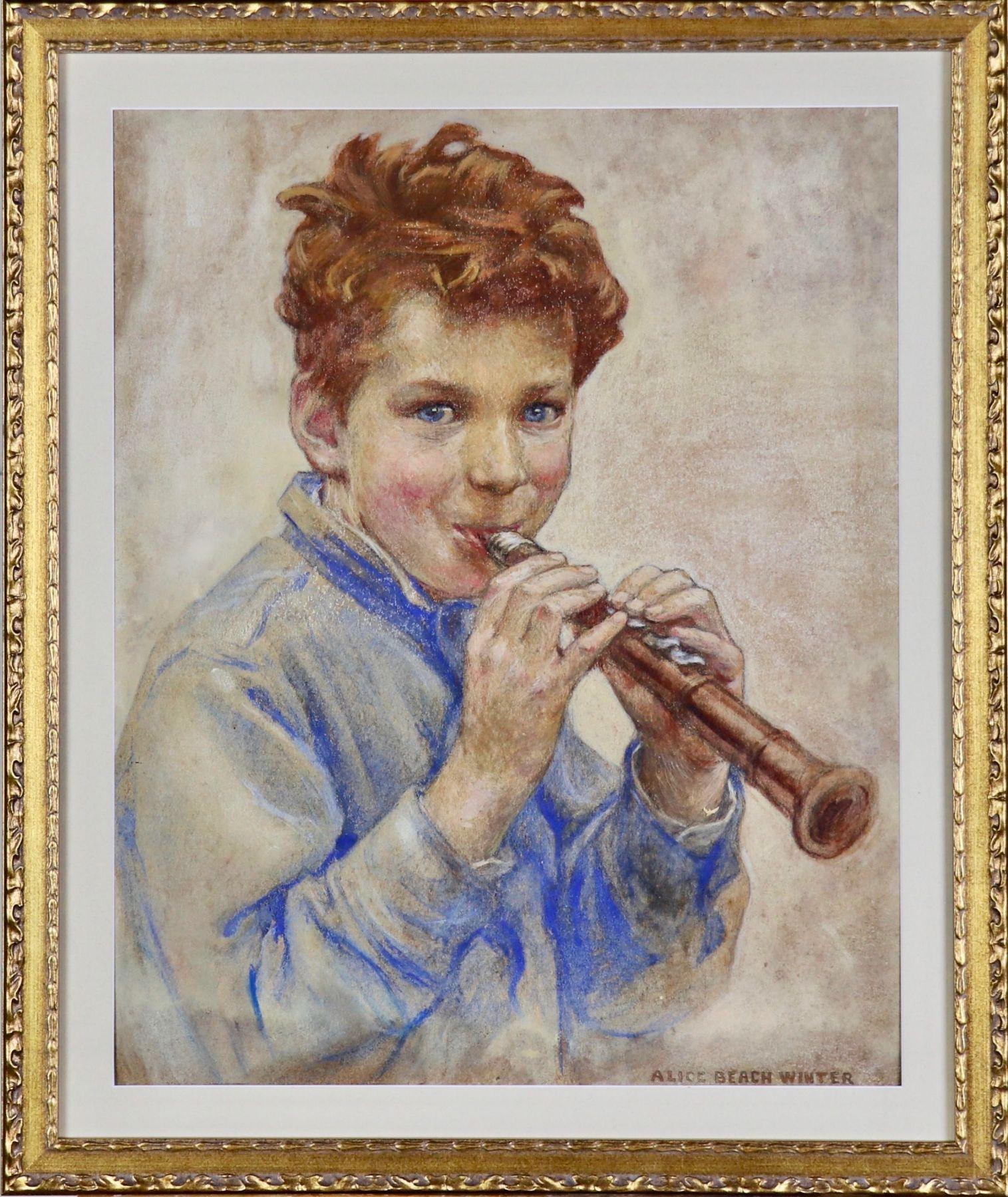 Boy with Clarinet, Titelseite des Magazins für Kinder, 1927 – Art von Alice Beach Winter