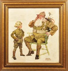 Recruits, Original Weihnachtscover für die Zeitschrift Judge, WWI Soldier Santa