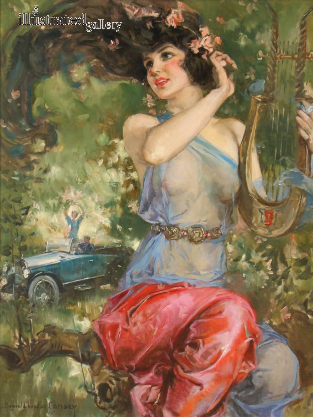 Motor Magazine Cover - Painting by Howard Chandler Christy