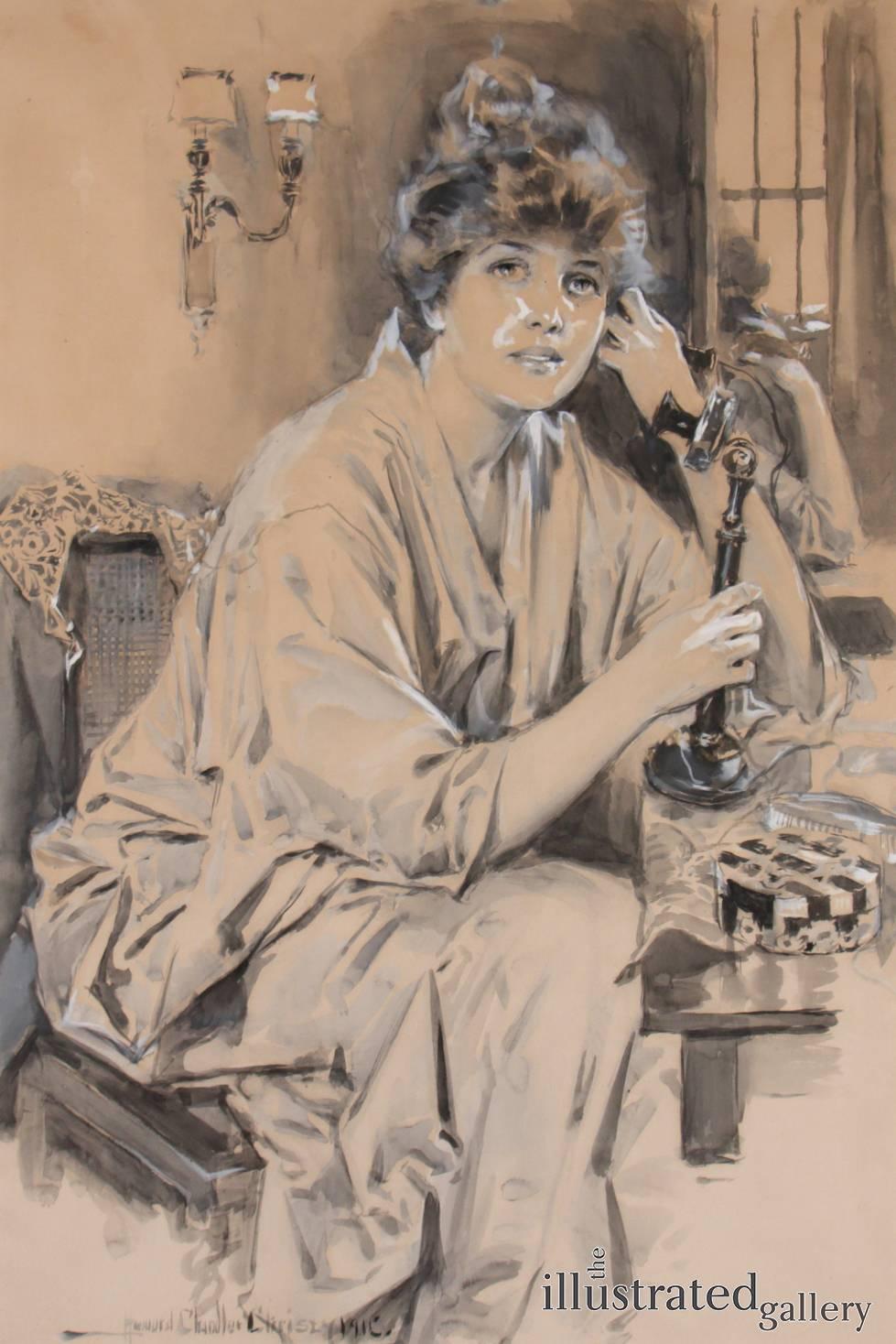 Howard Chandler Christy Portrait Painting - Portrait of Woman