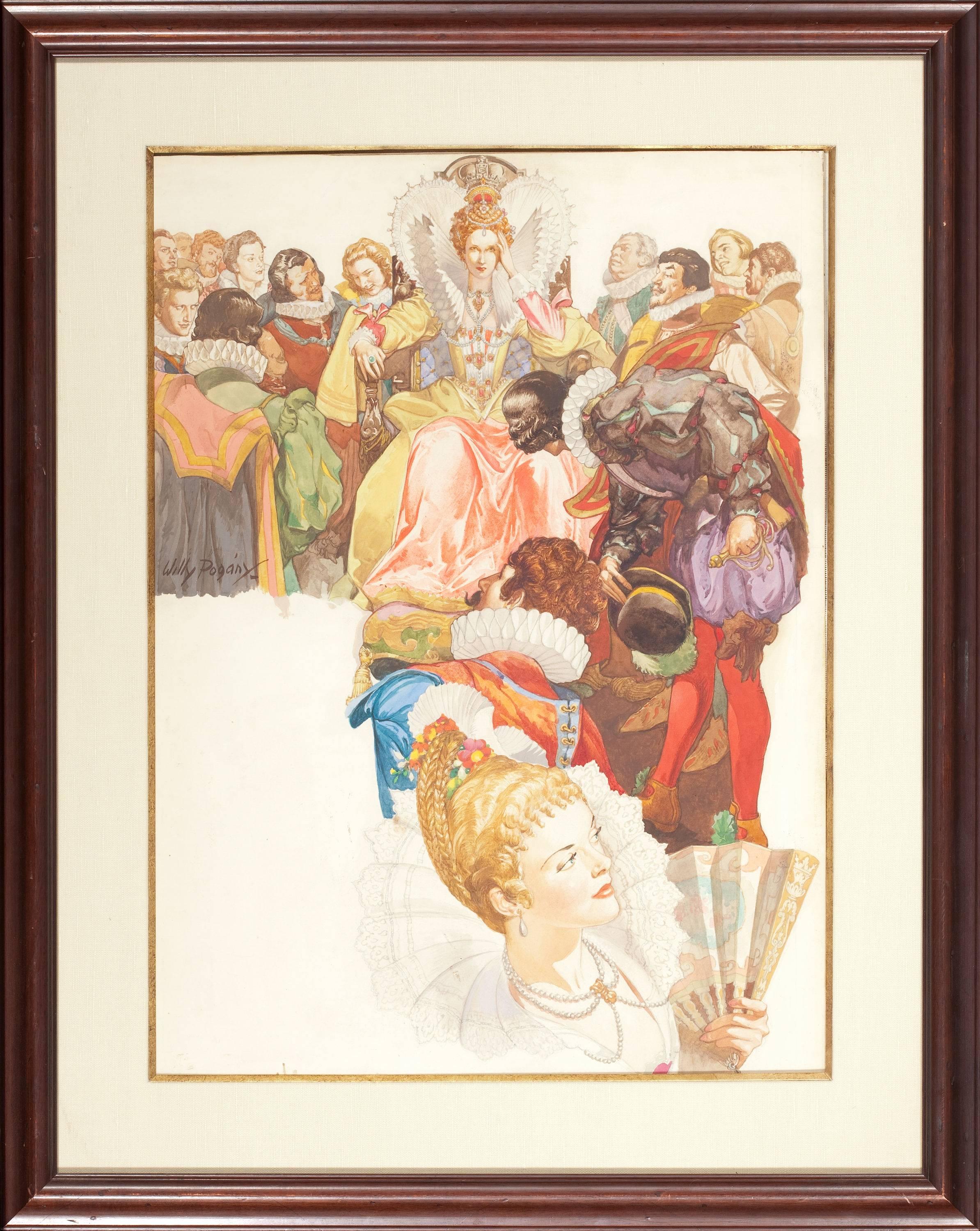 La reine Elizabeth - Autres styles artistiques Mixed Media Art par Willy Pogany