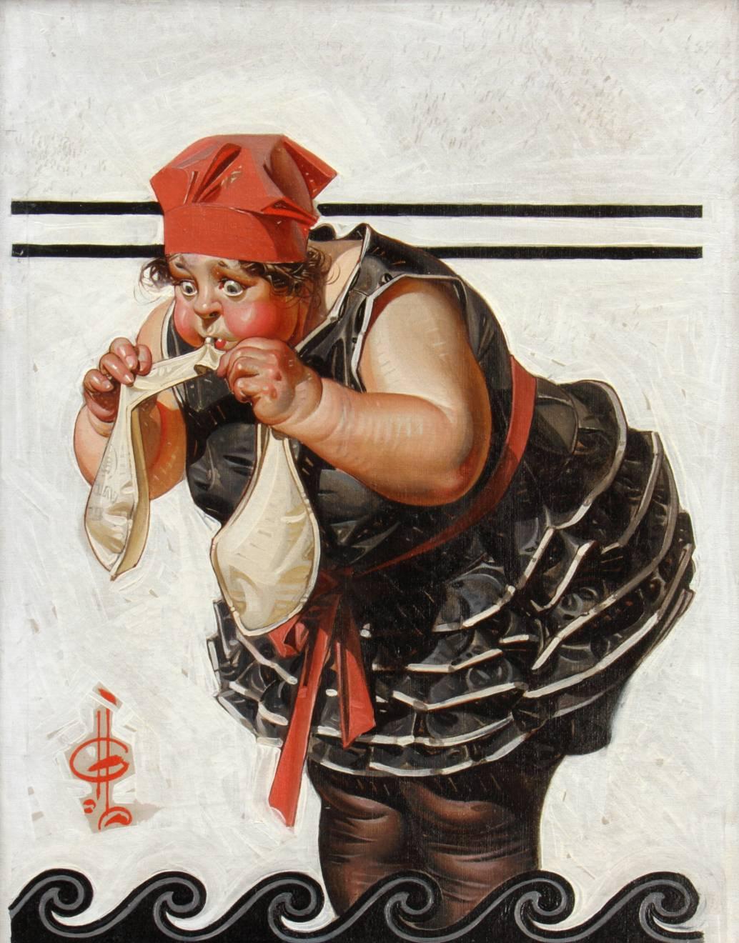 Joseph Christian Leyendecker Figurative Painting - Water Wings, Saturday Evening Post Cover, 1922