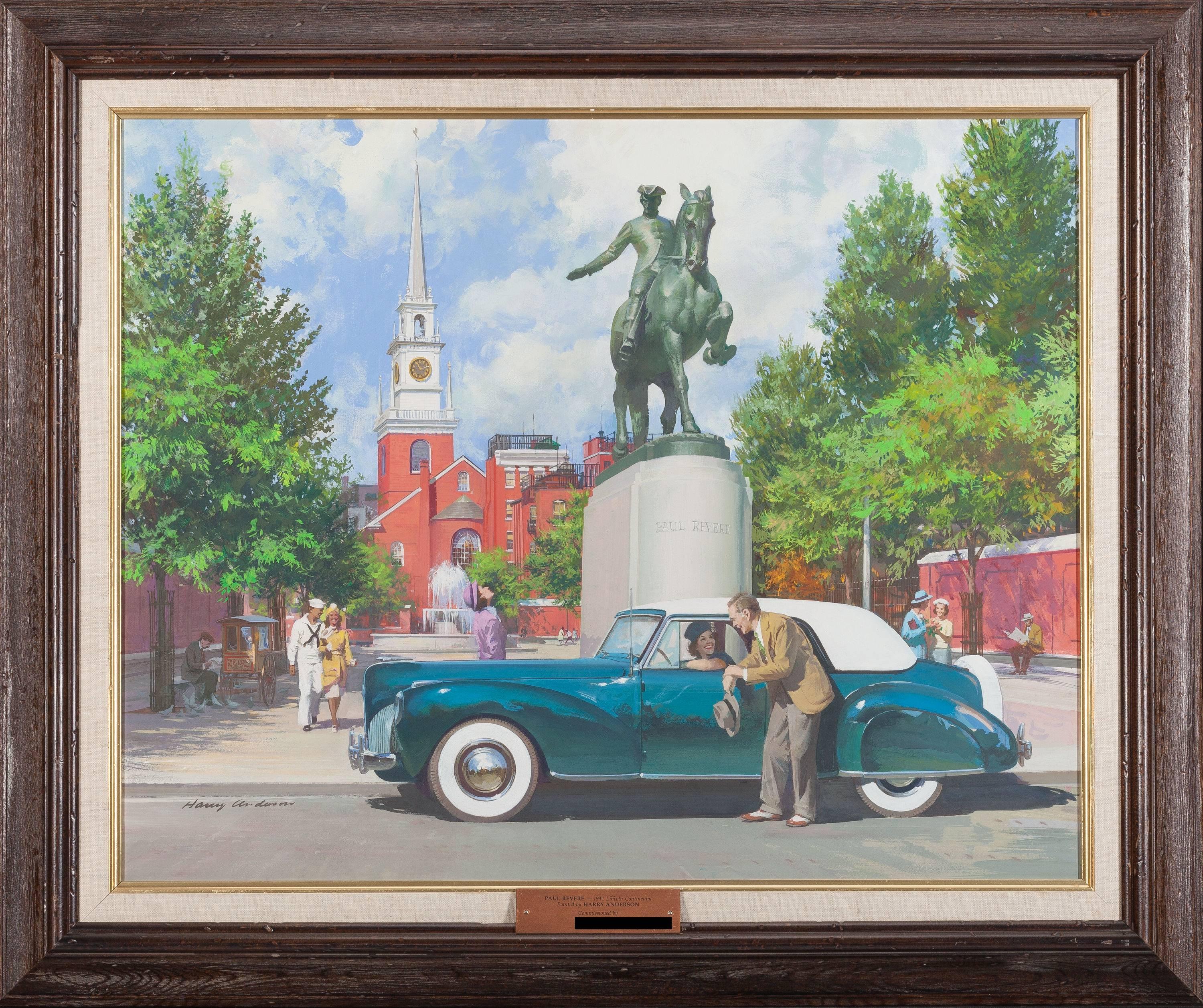Paul Revere, Lincoln Continental 1941 - Painting de Harry Anderson