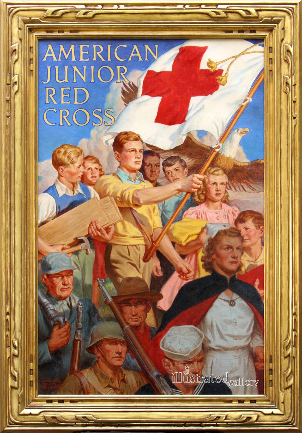 Red Cross americana, illustrazione di un poster - Painting di Walter Beach Humphrey