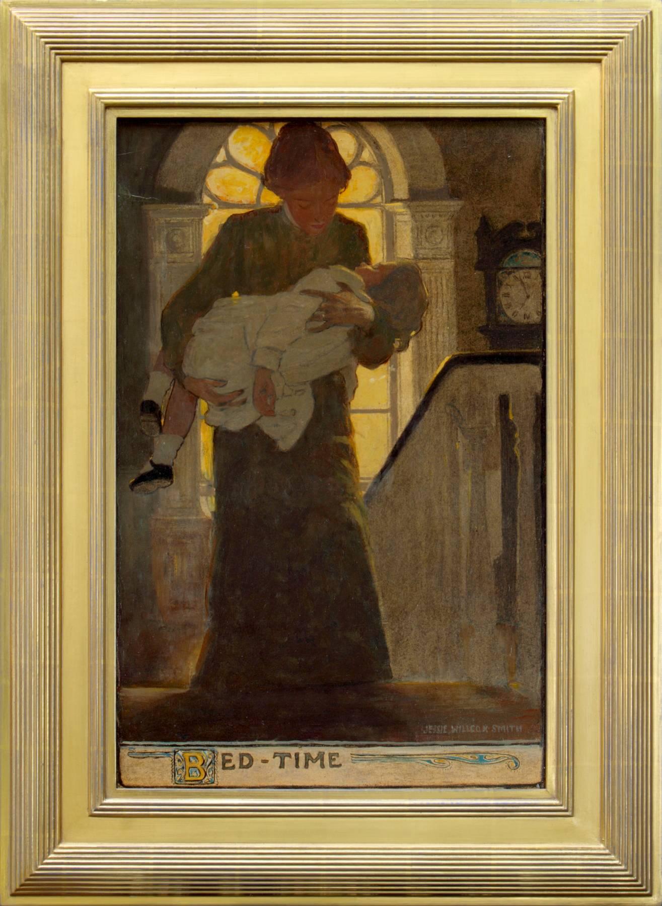 Bed-Time, Scribners Monthly Magazine Illustration - Painting by Jessie Willcox Smith