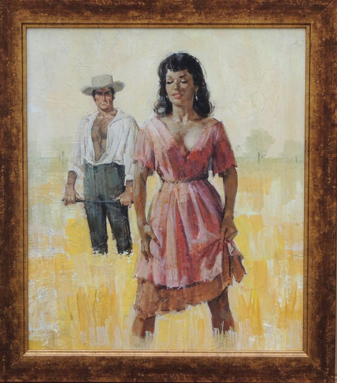 On the Plantation, Paperback Cover - Painting by James Meese