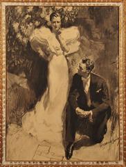 Elegantes Paar, gute Hausarbeitsillustration