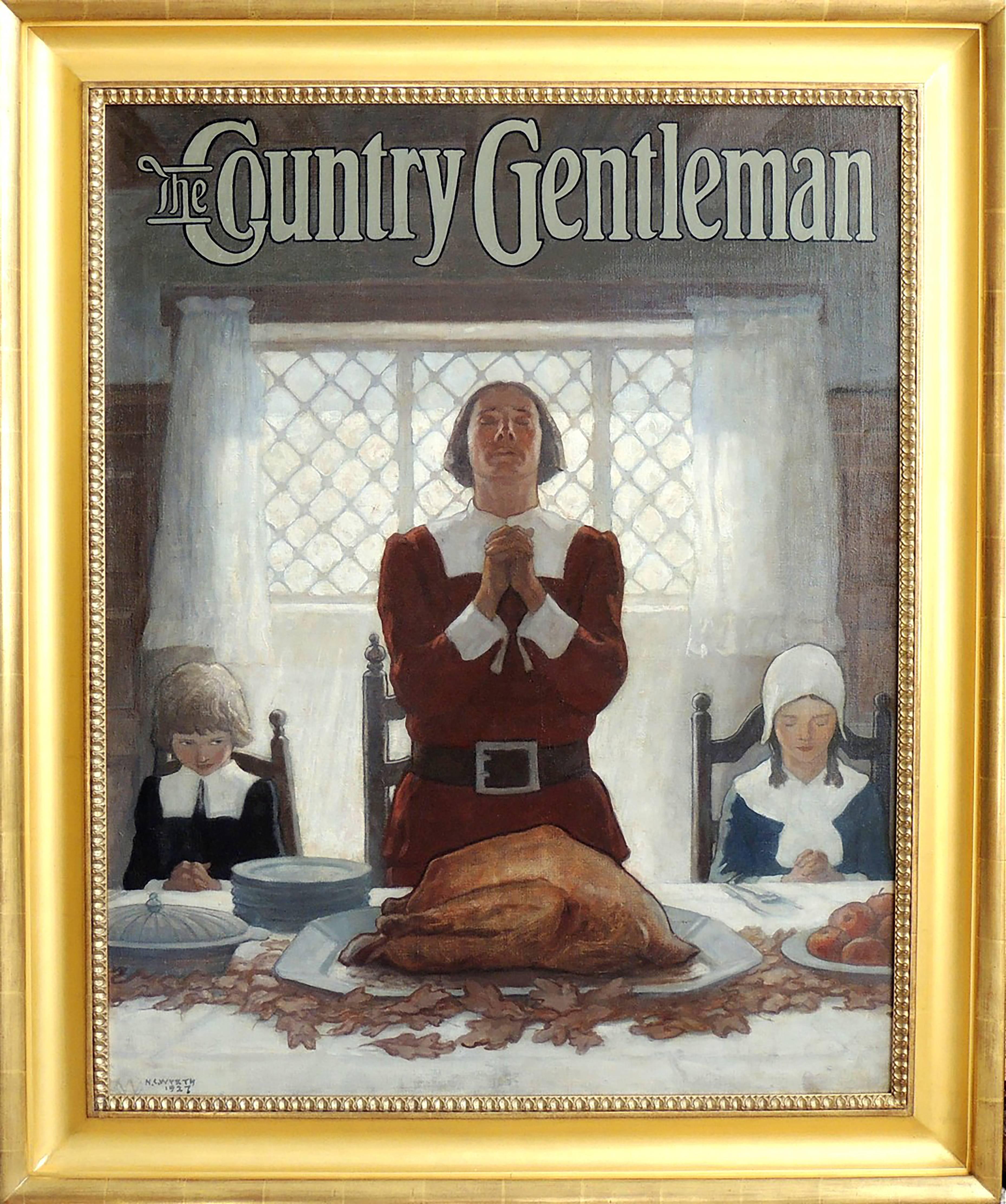 Gentleman Country Gentleman (un début de Noël) - Painting de Newell Convers Wyeth