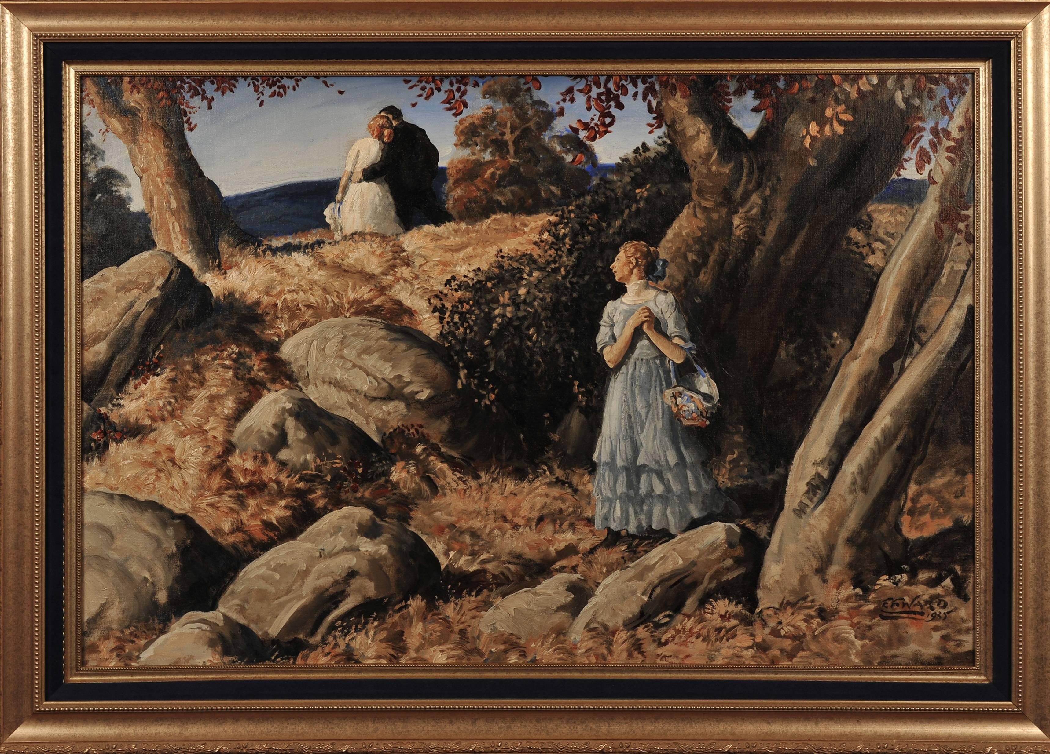 Ilustración original de una historia de revista - Painting de Edmund Ward