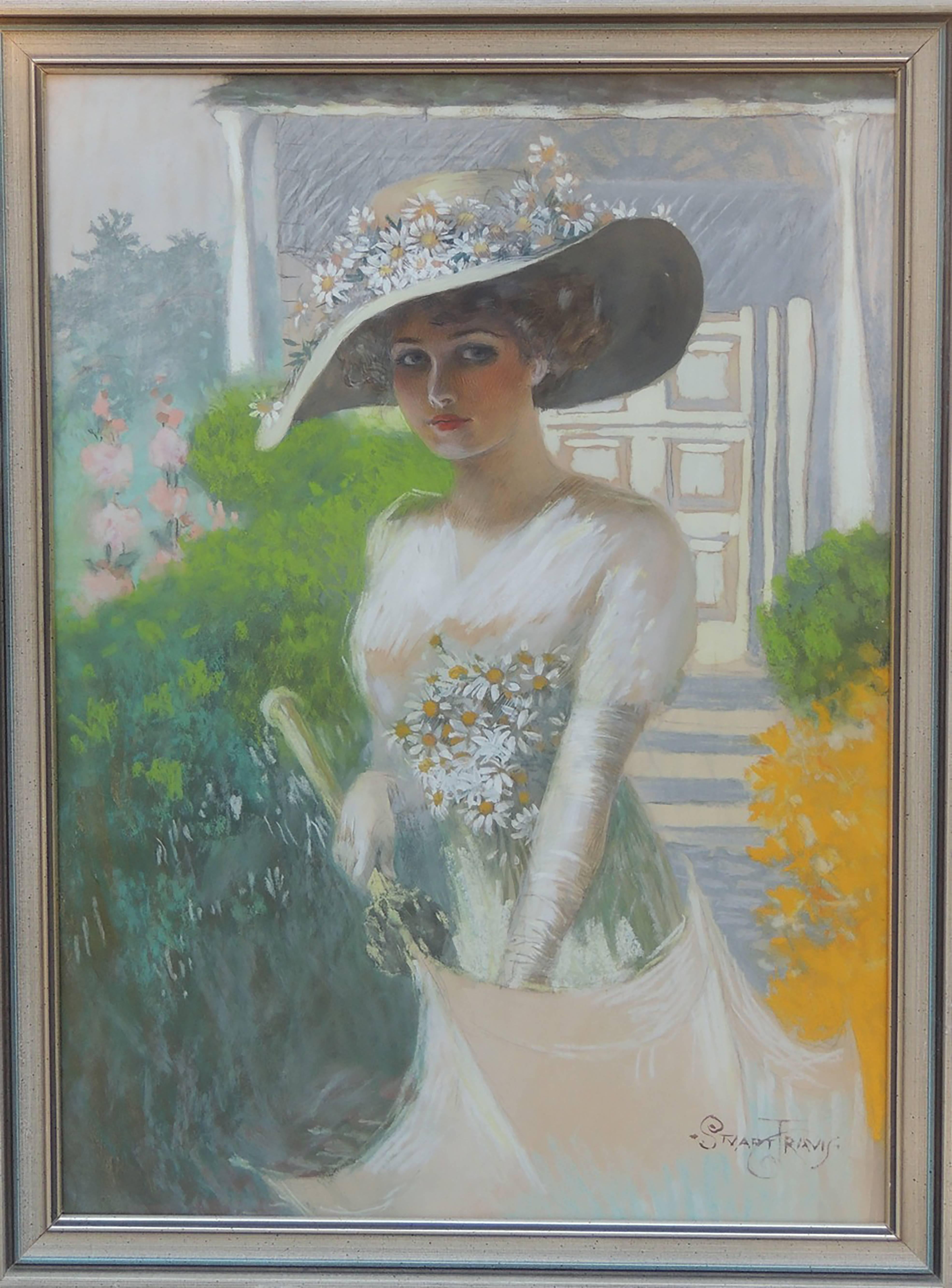 Die Frau im Garten – Art von Stuart Travis