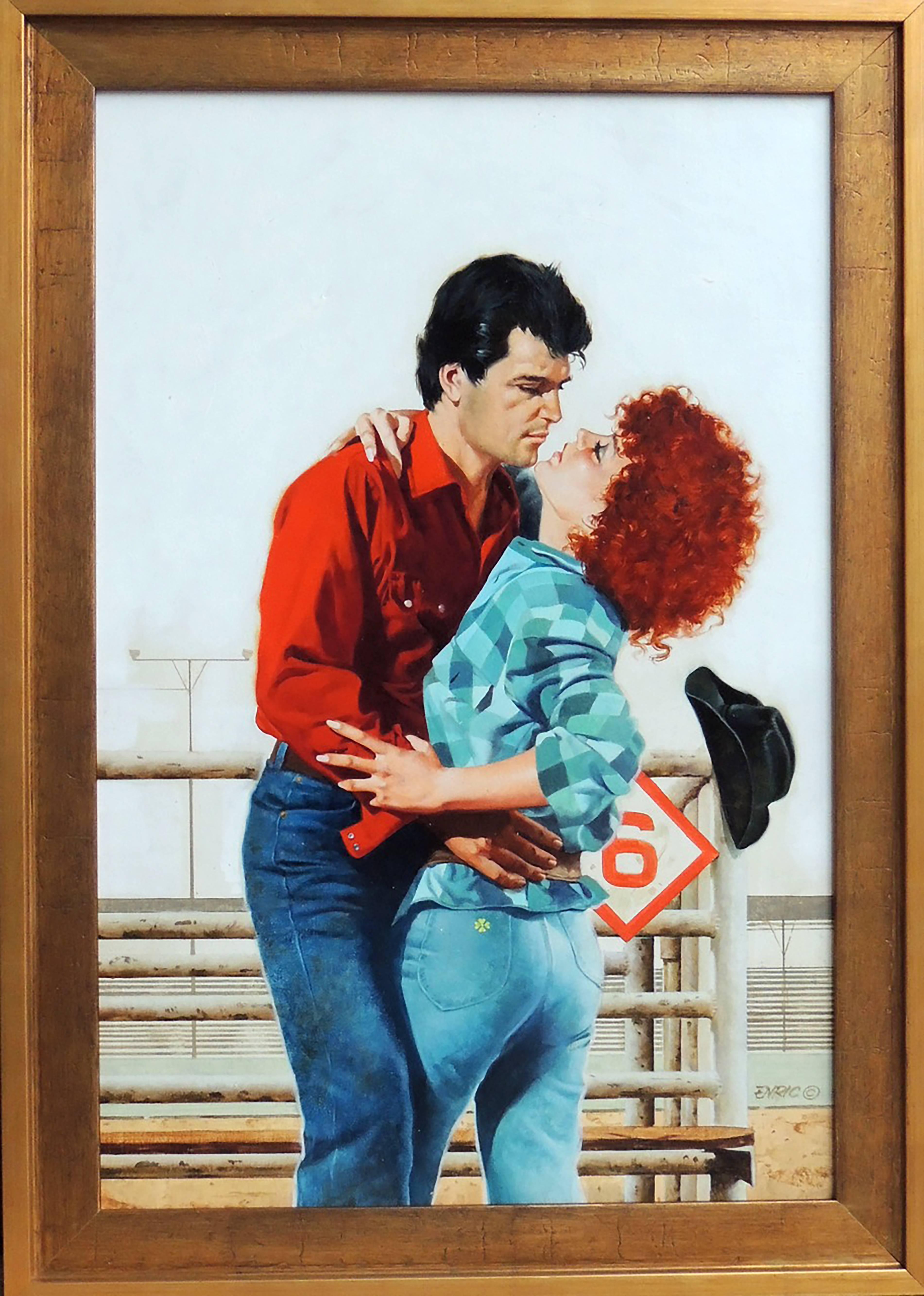 Romance Paperback Cover - Painting by Enrich Torres