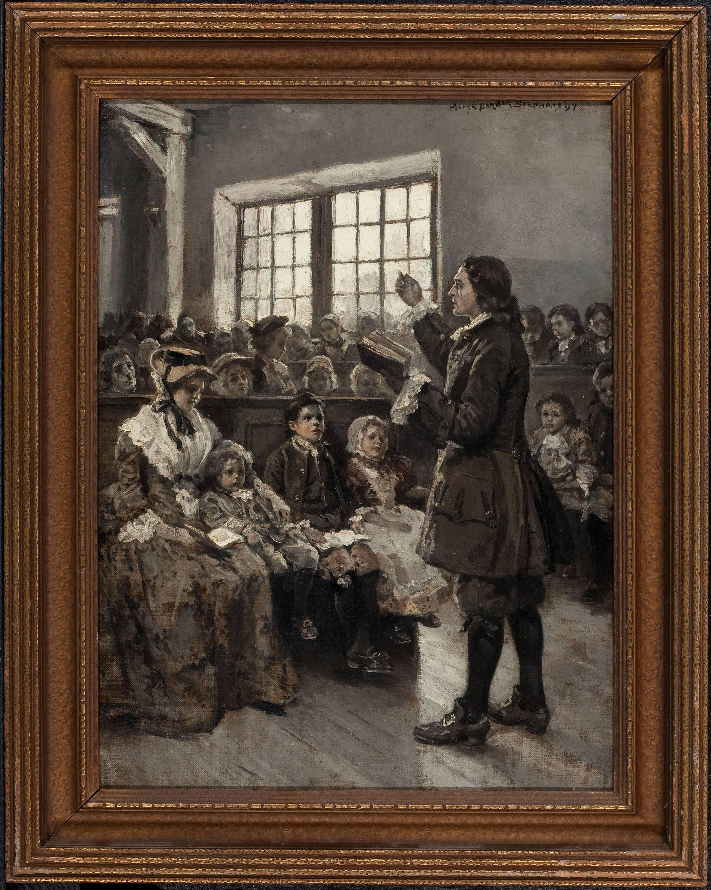 John Wesley Teaching his Sunday School - Painting by Alice Barber Stephens