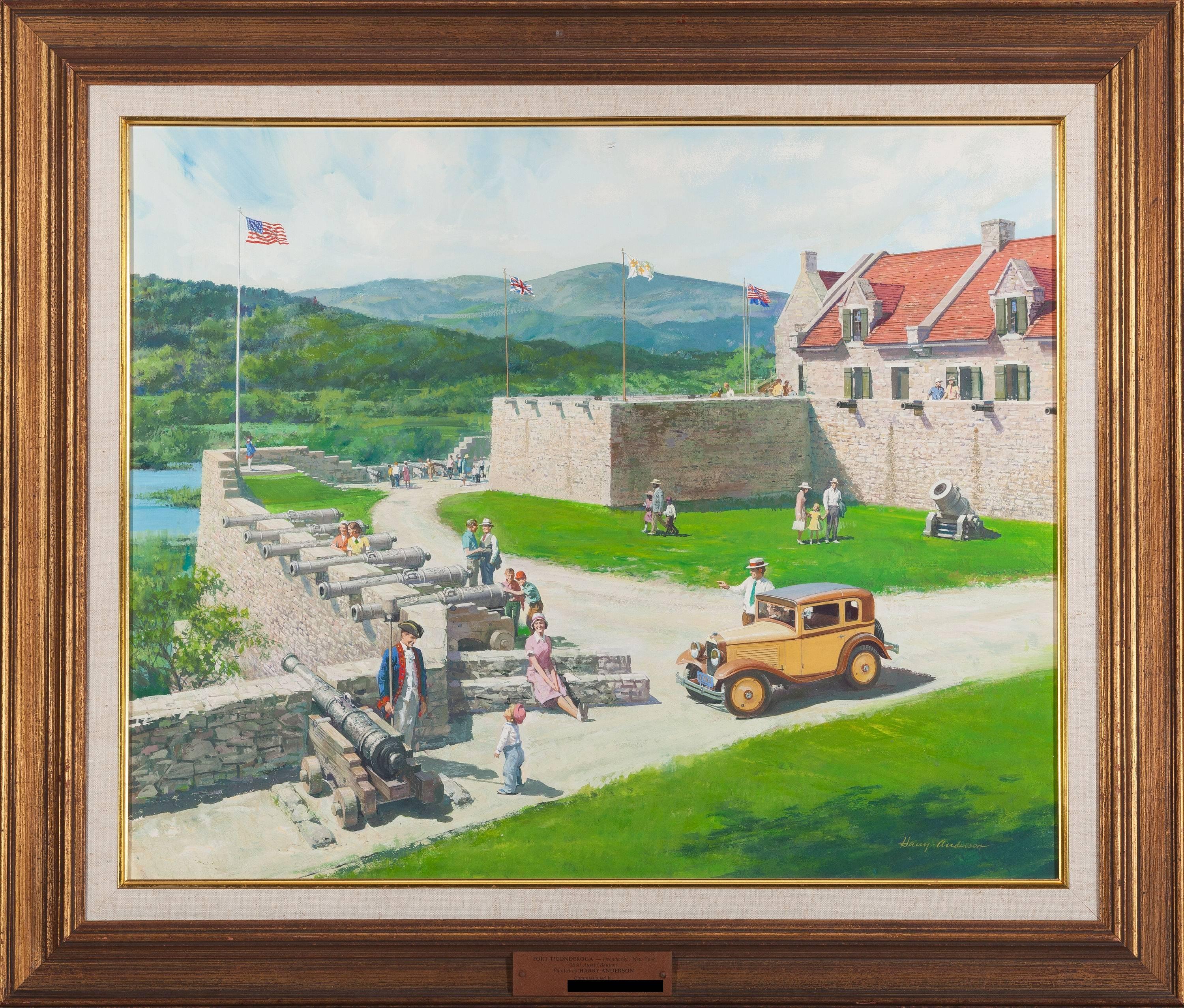 Fuerte Ticonderoga, Ticonderoga, Nueva York, 1930 Austin Bautam - Painting de Harry Anderson
