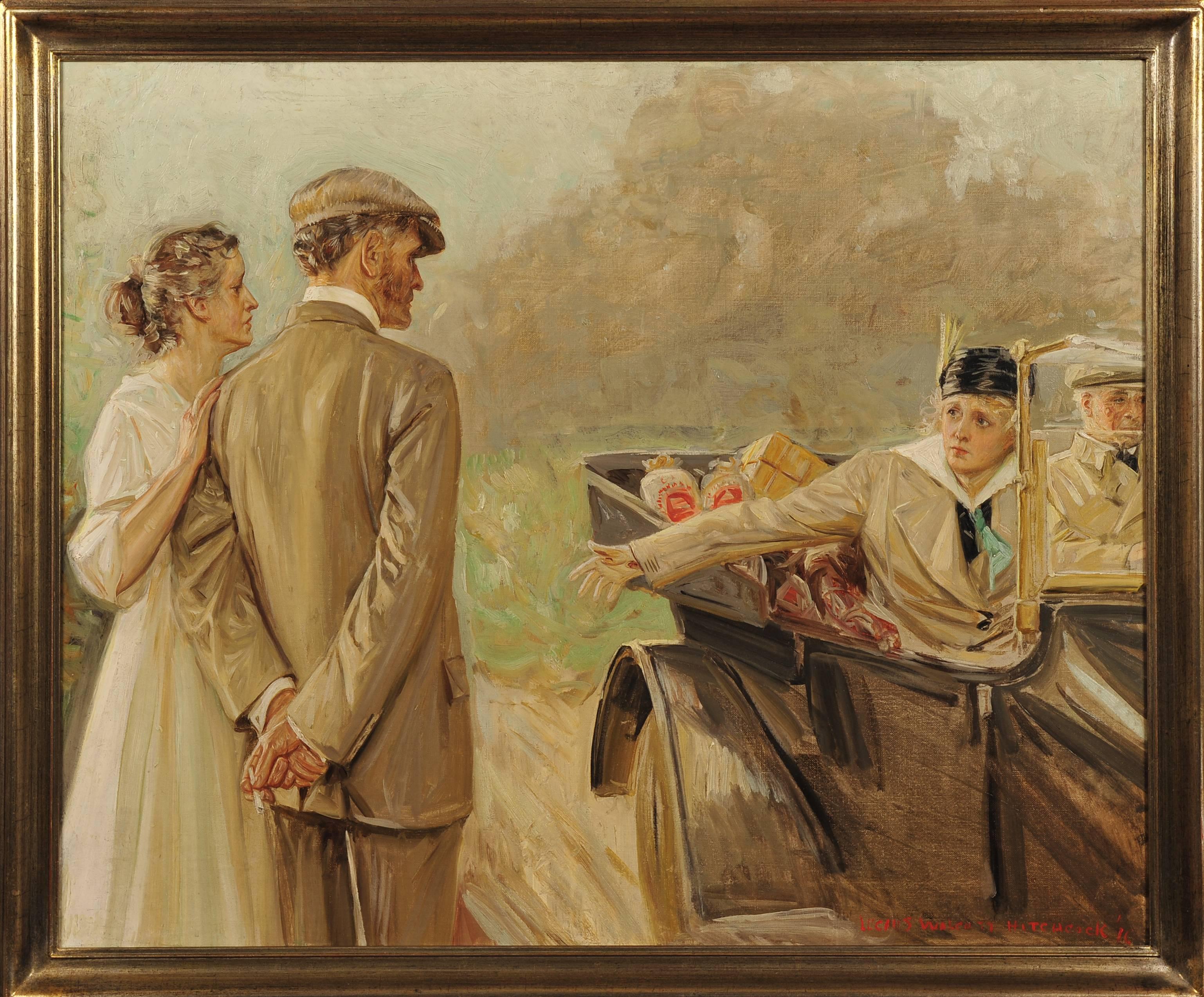 Daughter Taking Leave of Parents - Painting by Lucius Wolcott Hitchcock