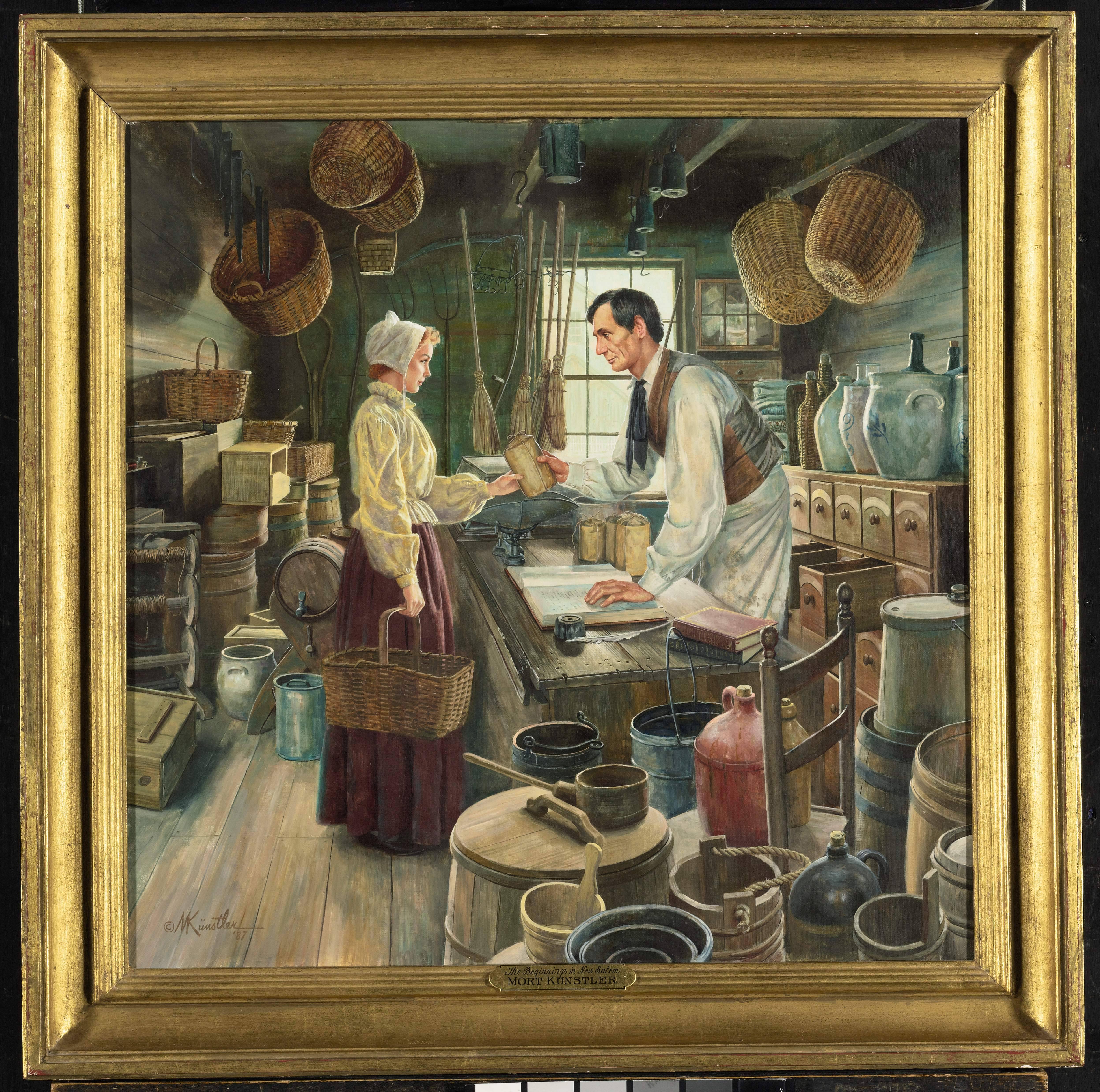 Gli inizi a New Salem - Painting di Mort Künstler