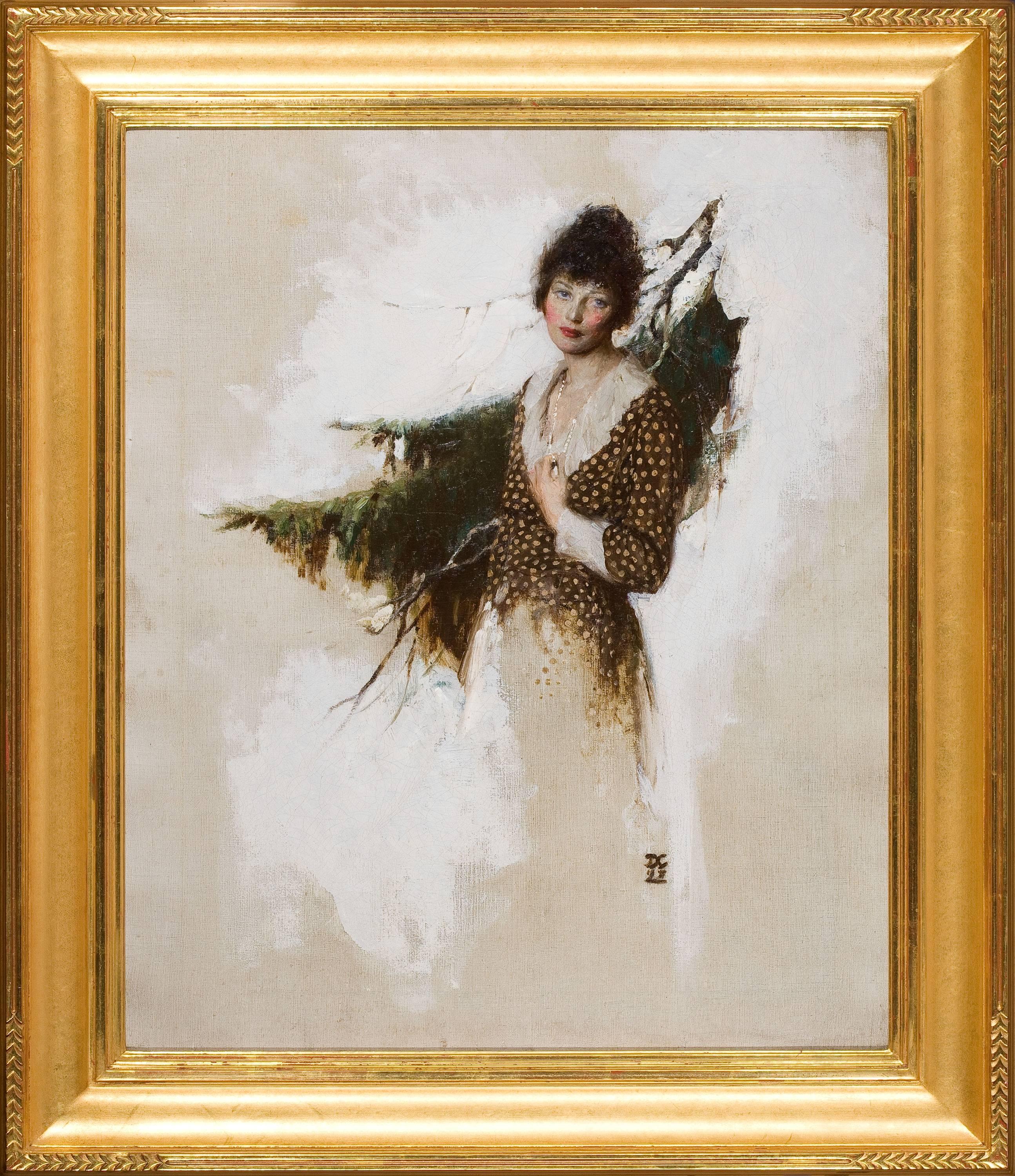Frontier Woman, Cosmopolitan Magazine - Painting by Dean Cornwell