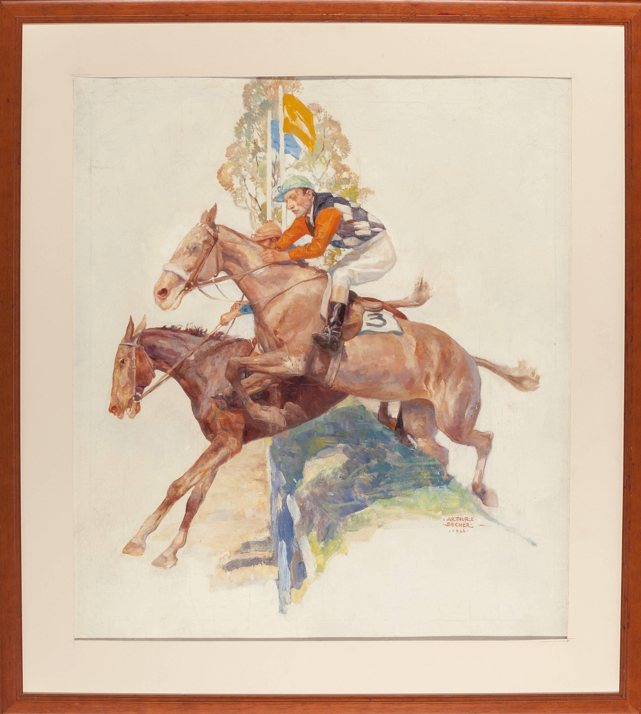 Steeple Chase - Painting di Arthur E. Becher