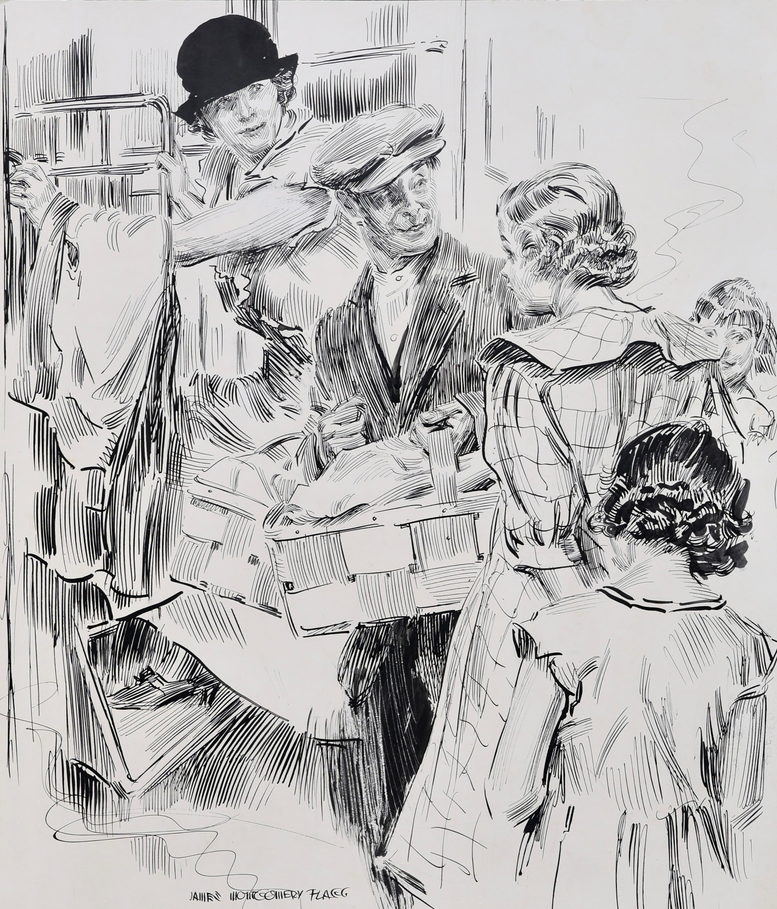 “Quando è arrivato il treno, mamma e papà sono saliti a bordo” Illustrazione per un articolo di rivista