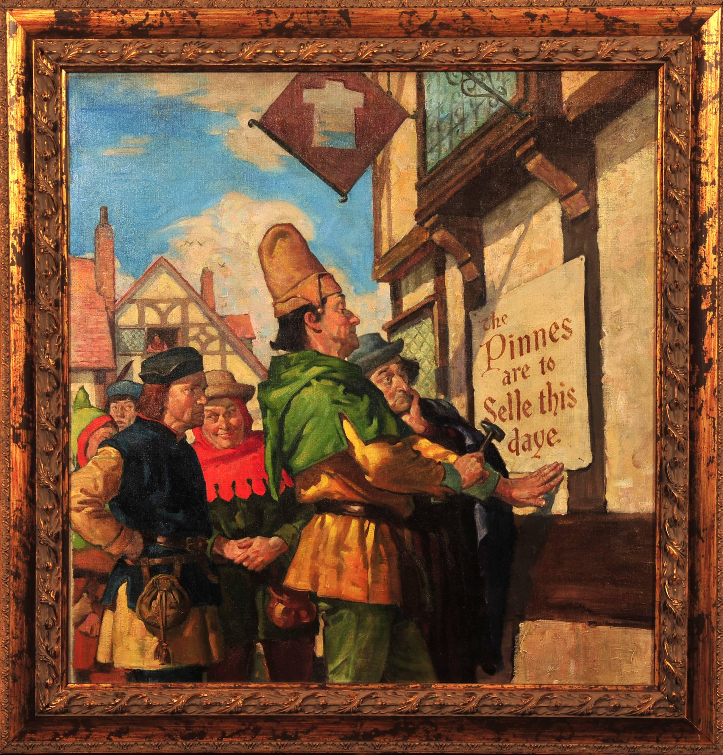 Mittelalterlicher Sheriff bei der Arbeit – Painting von Jules Gotieb
