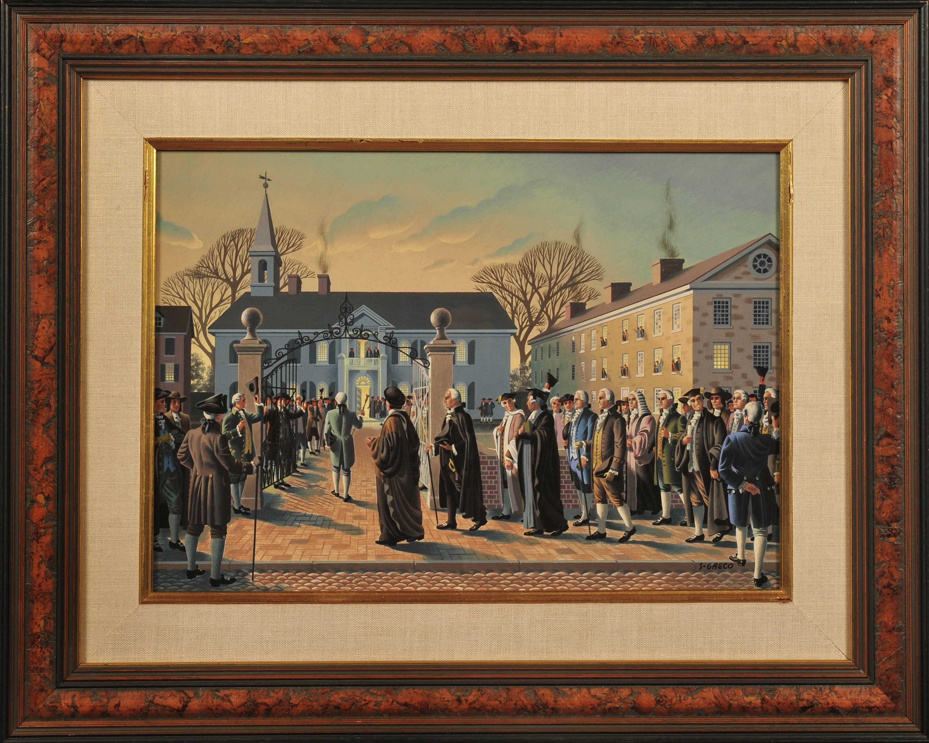 The First American Law School - Painting by Simon Greco