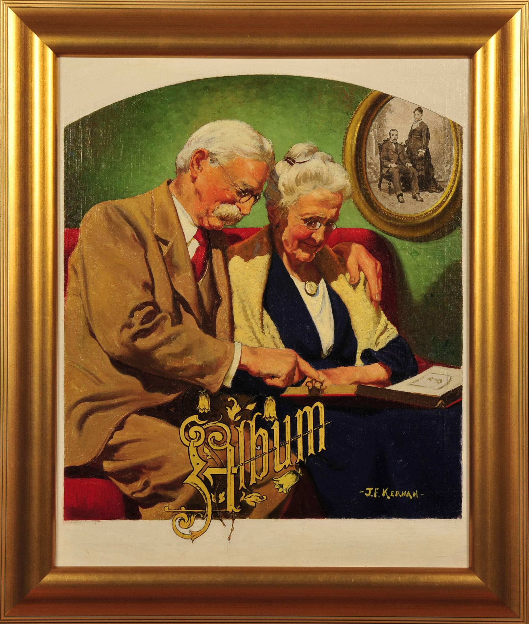 Elderly Couple, Capper's Magazine Cover - Painting by Joseph Francis Kernan