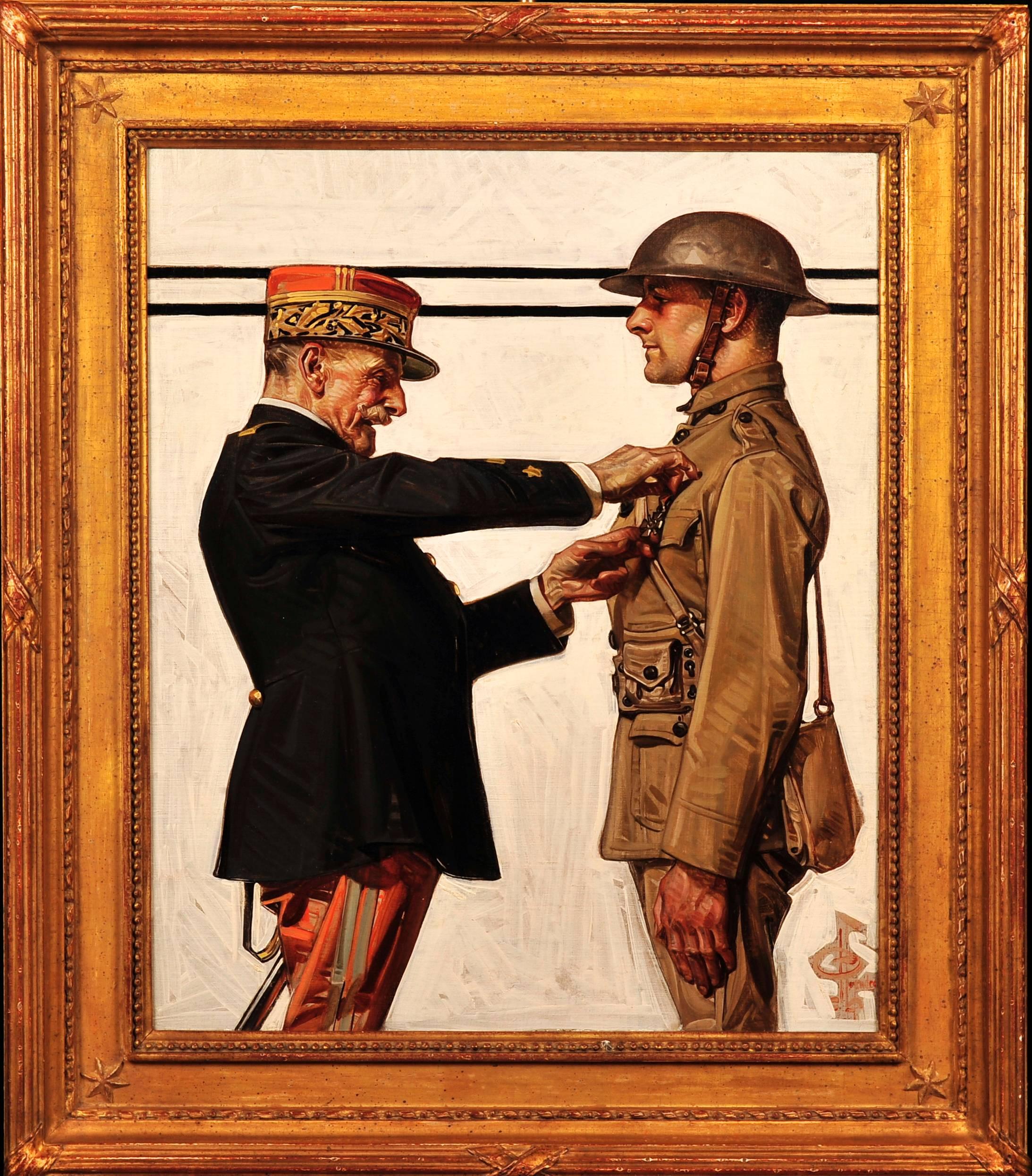 Croix de Guerre, Saturday Evening Post Cover, 1918 - Painting by Joseph Christian Leyendecker