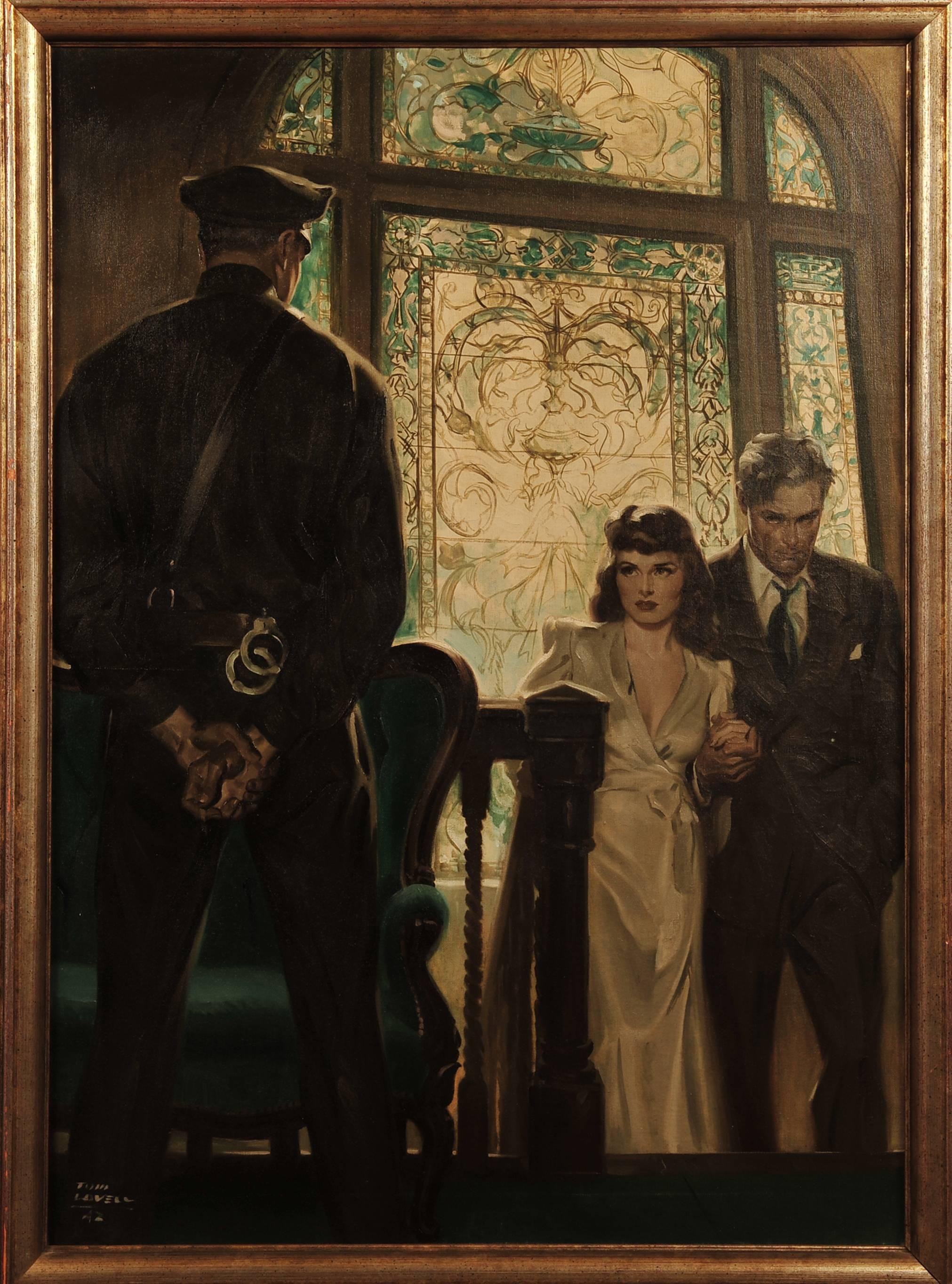 Saturday Evening Post Story Illustration - Painting by Tom Lovell