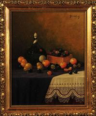 Natura morta con vino e frutta