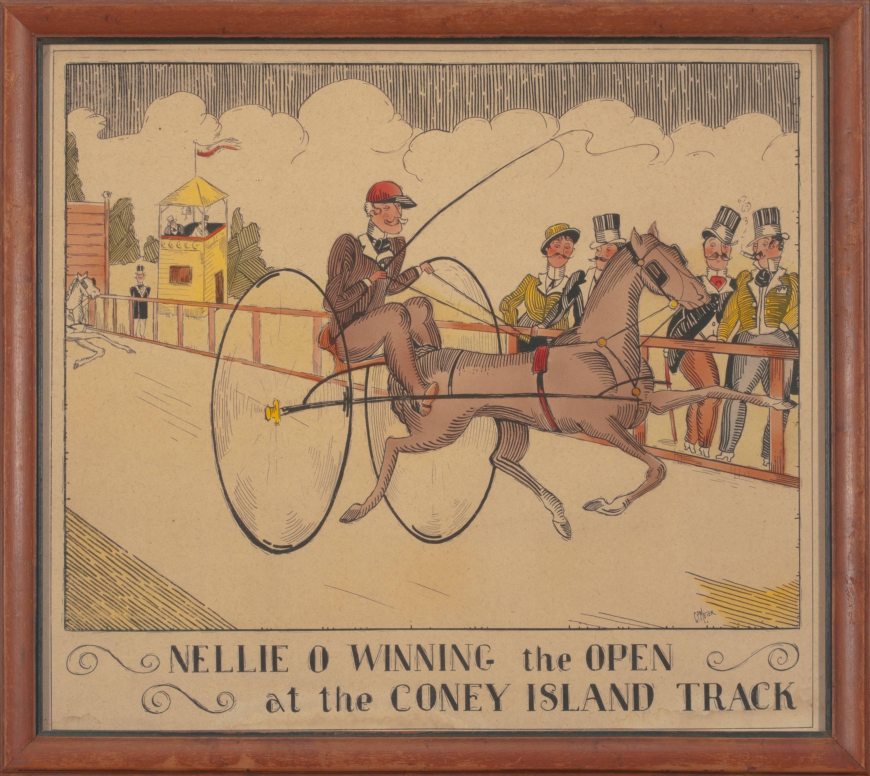 Nellie O Winning the Open at the Coney Island Track - Print by C.P. Meier