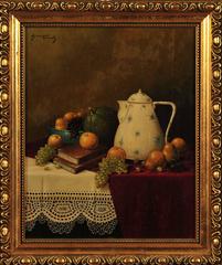 Natura morta con brocca e frutta