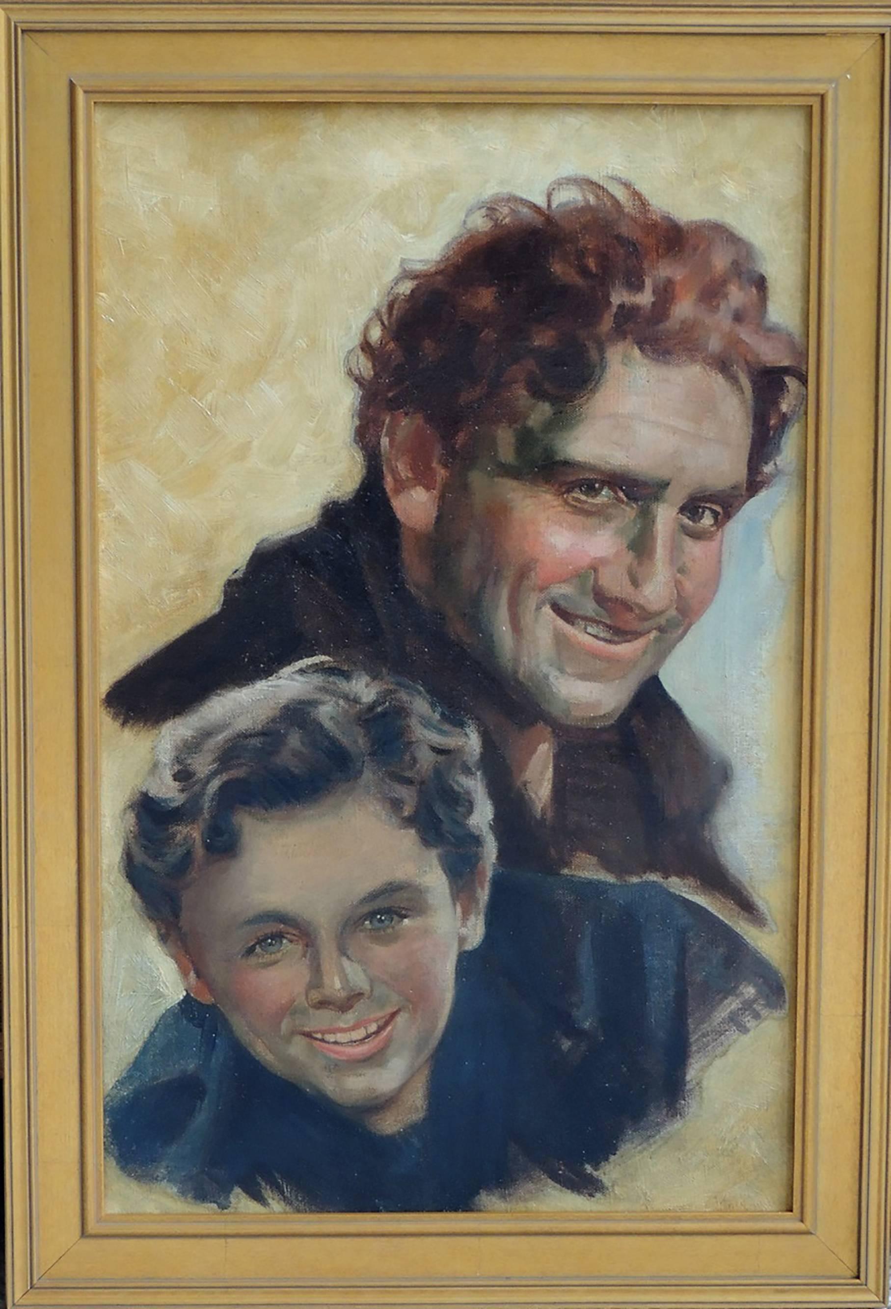 Spencer Tracy & Freddy Batholomew, Movie Poster - Painting by Unknown