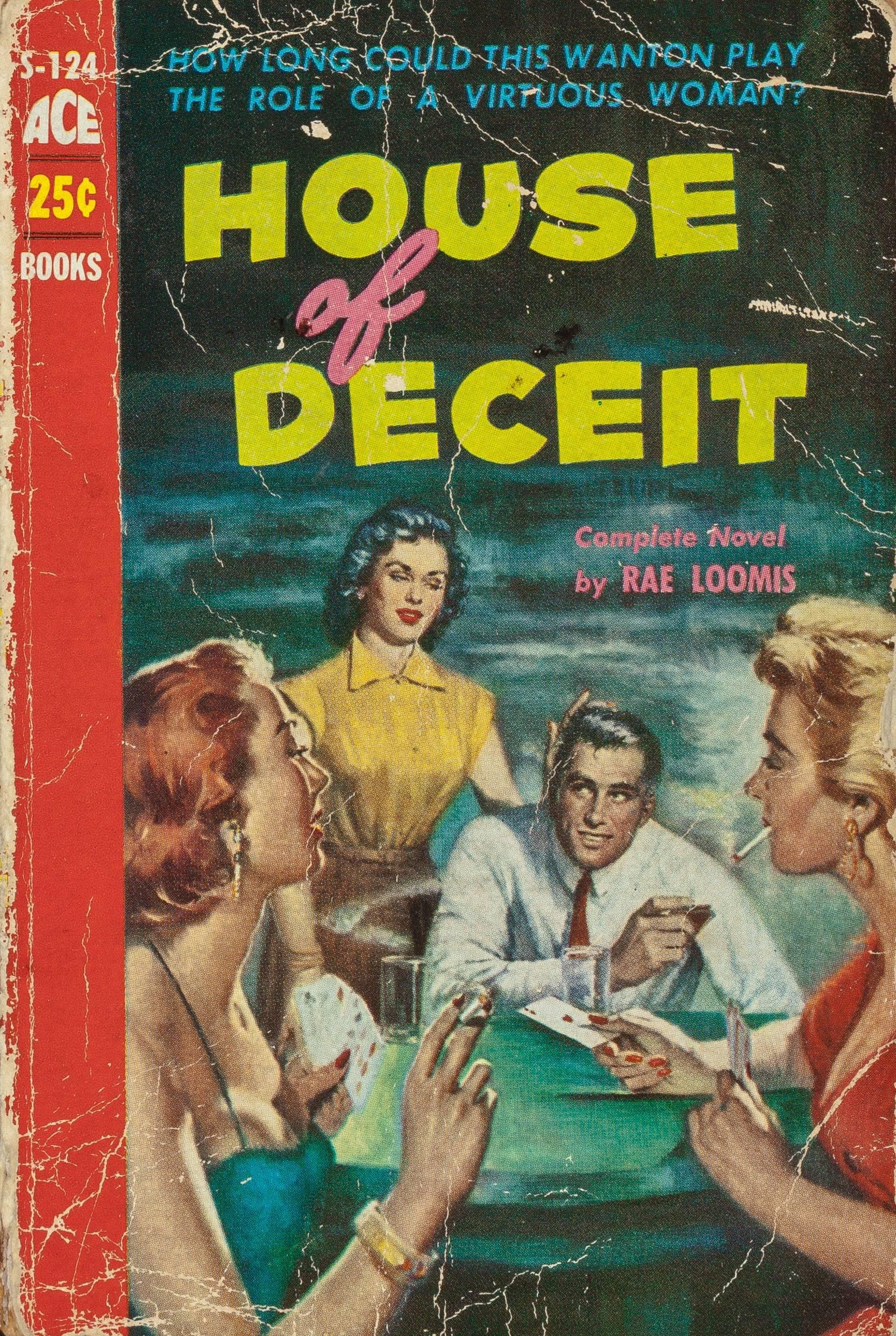 House of Deceit, Paperback Cover - Black Figurative Painting by Unknown