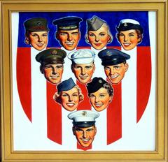 Heads of Members of a Variety of Branches of the U.S. Military