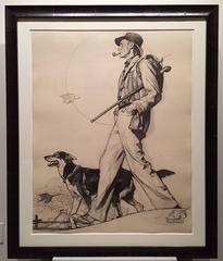 Hiking with Dog, Saturday Evening Post Cover Study