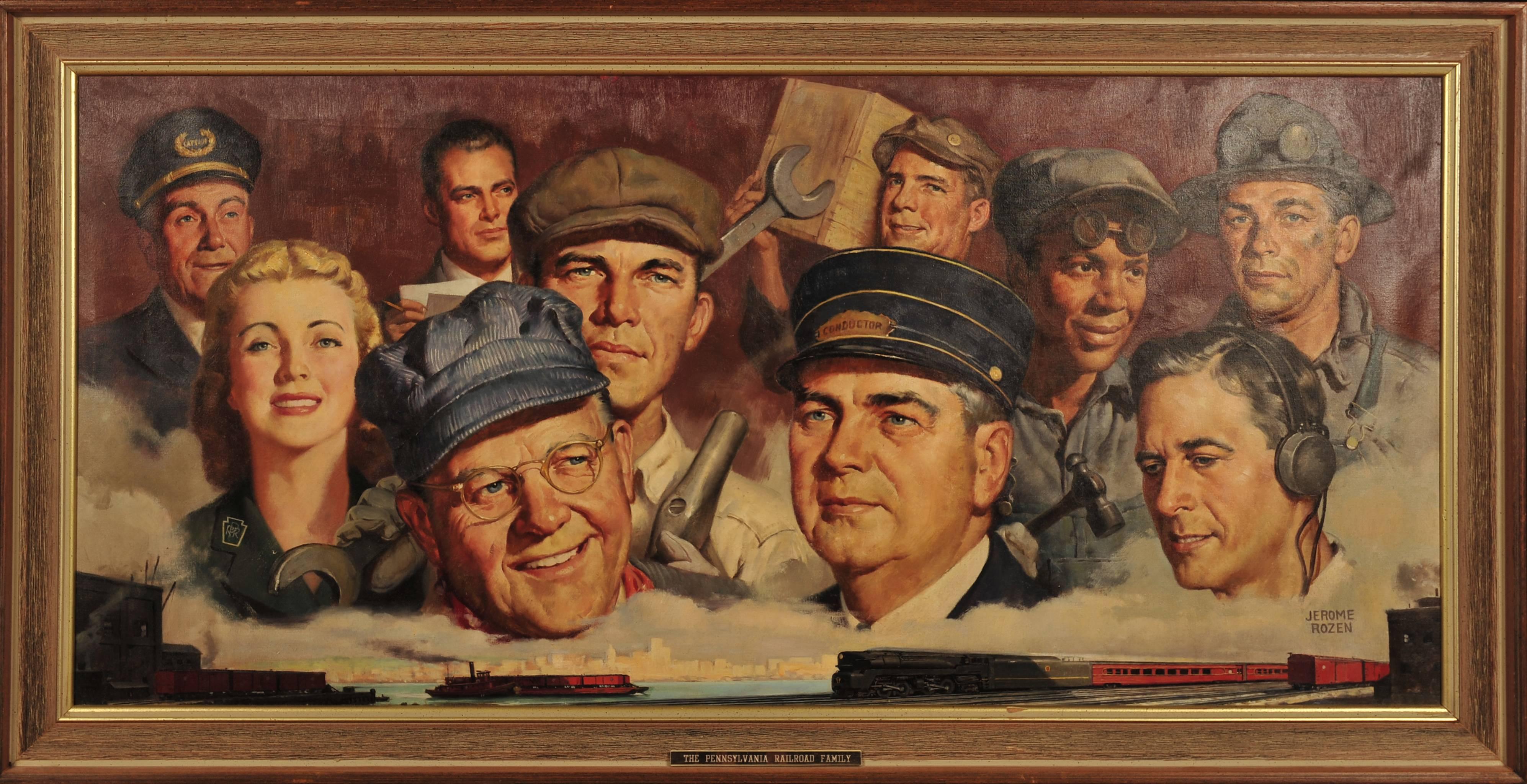 Faces of PA Railroad - Painting by Jerome Rozen