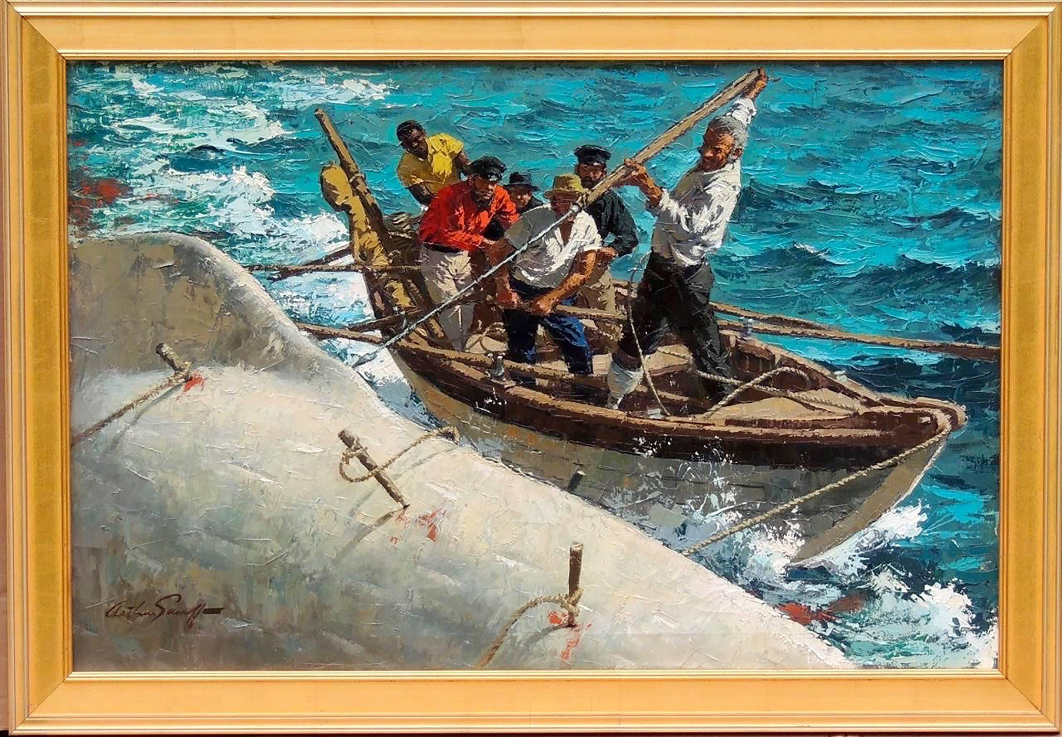 Hook Oars and Stand By - Painting by Arthur Sarnoff
