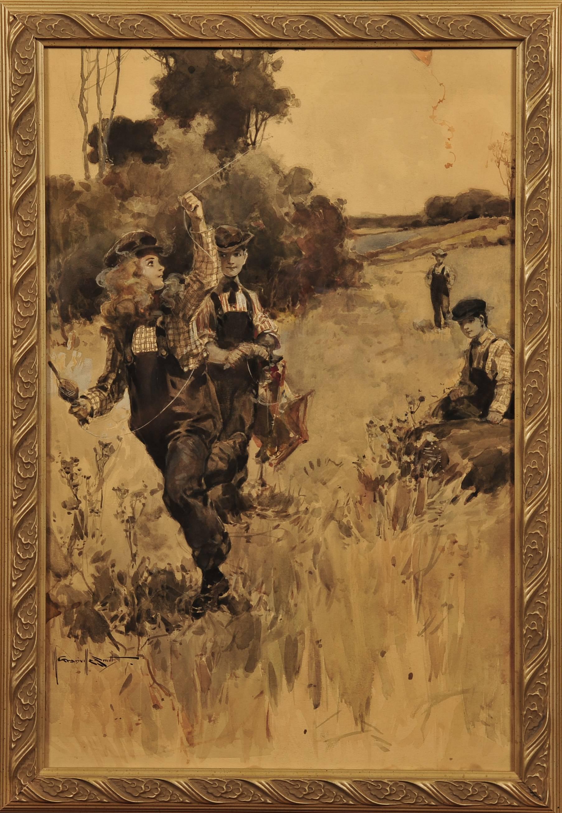 Playing in the Field - Art by Walter Granville-Smith