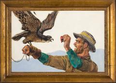 The Falconer, interior Argosy magazine story illustration