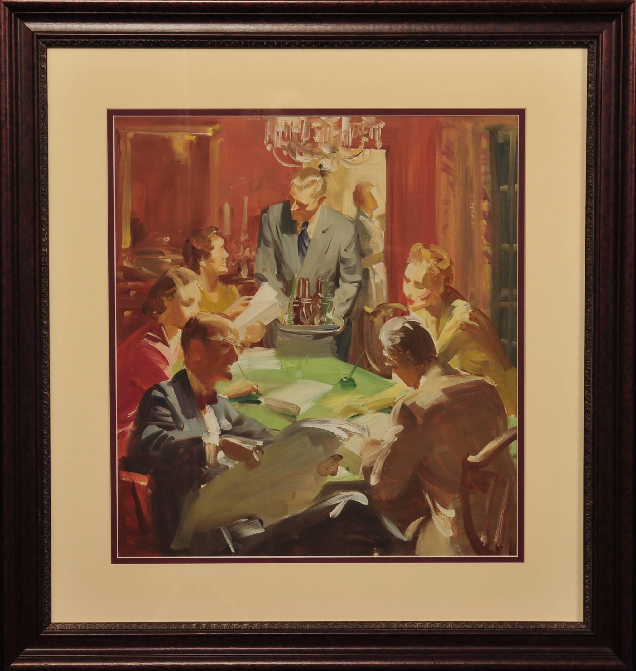 Dinner with Friends - Painting by Haddon Hubbard Sundblom