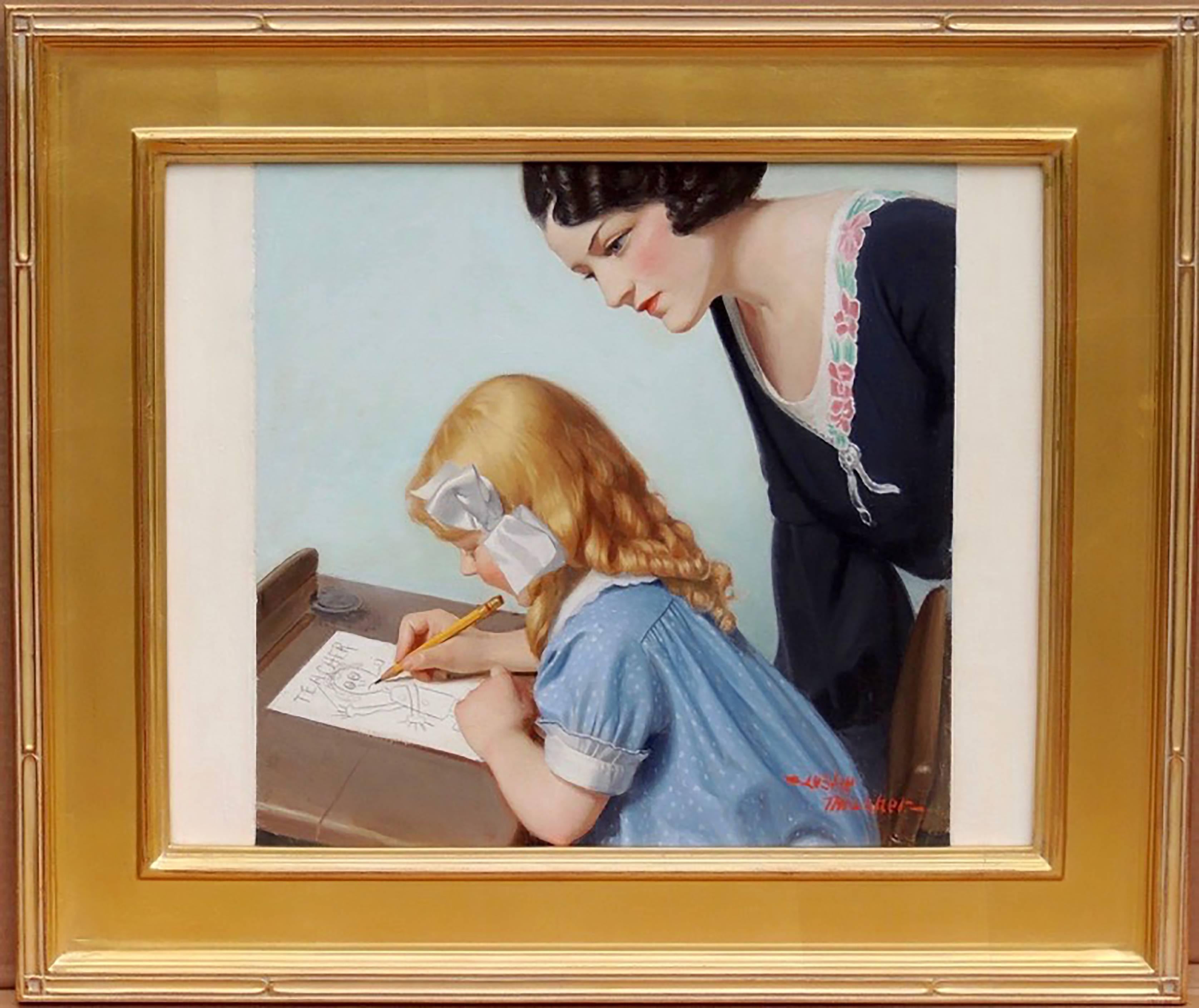 Photo de l'enseignant, couverture du Liberty Magazine - Painting de Leslie Thrasher