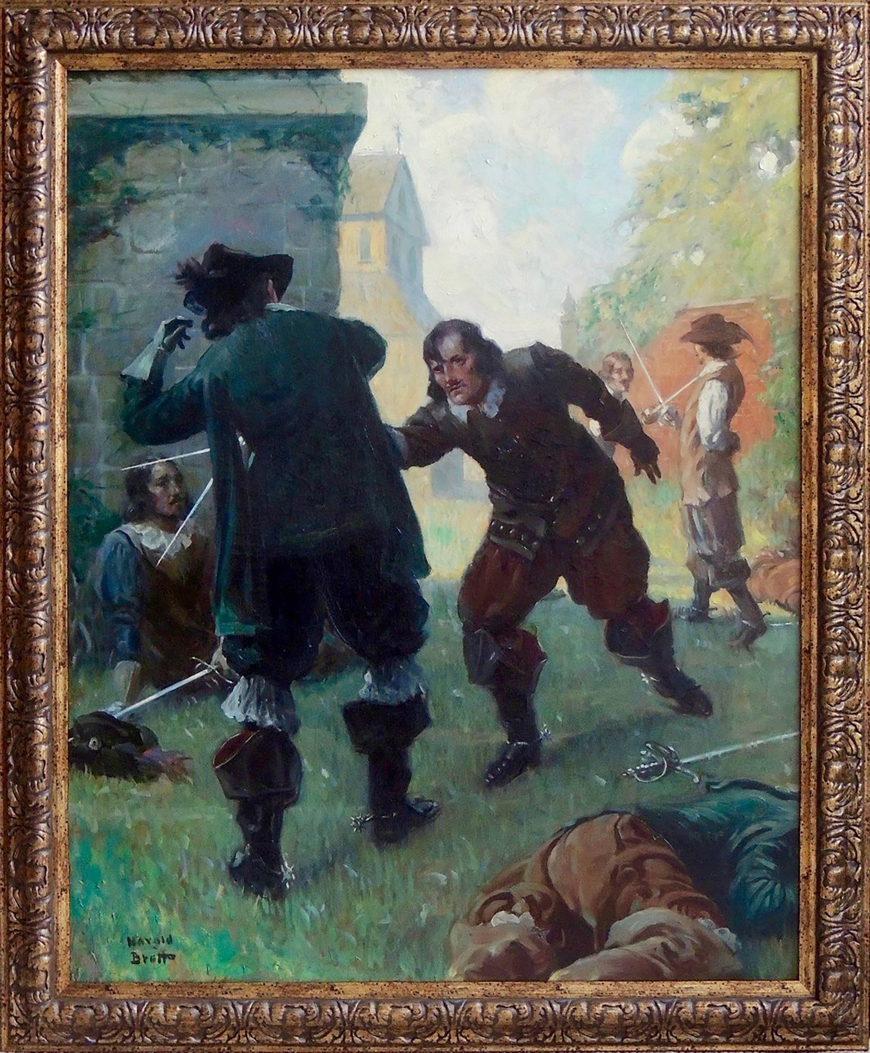 The Duel - Painting by Harold Brett