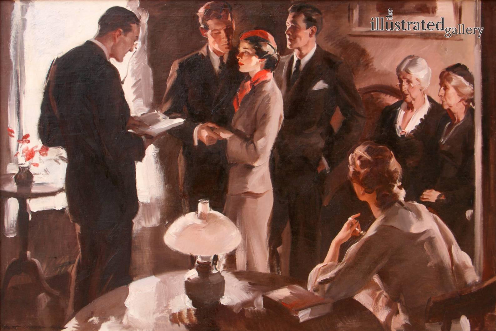 Figurative Painting di Pruett Alexander Carter - Matrimonio in casa