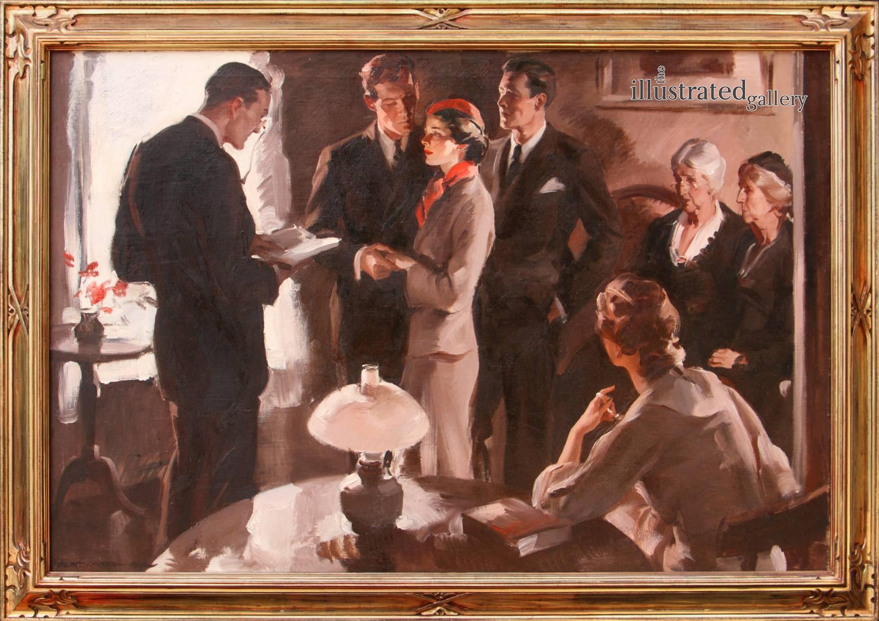 Matrimonio in casa - Painting di Pruett Alexander Carter